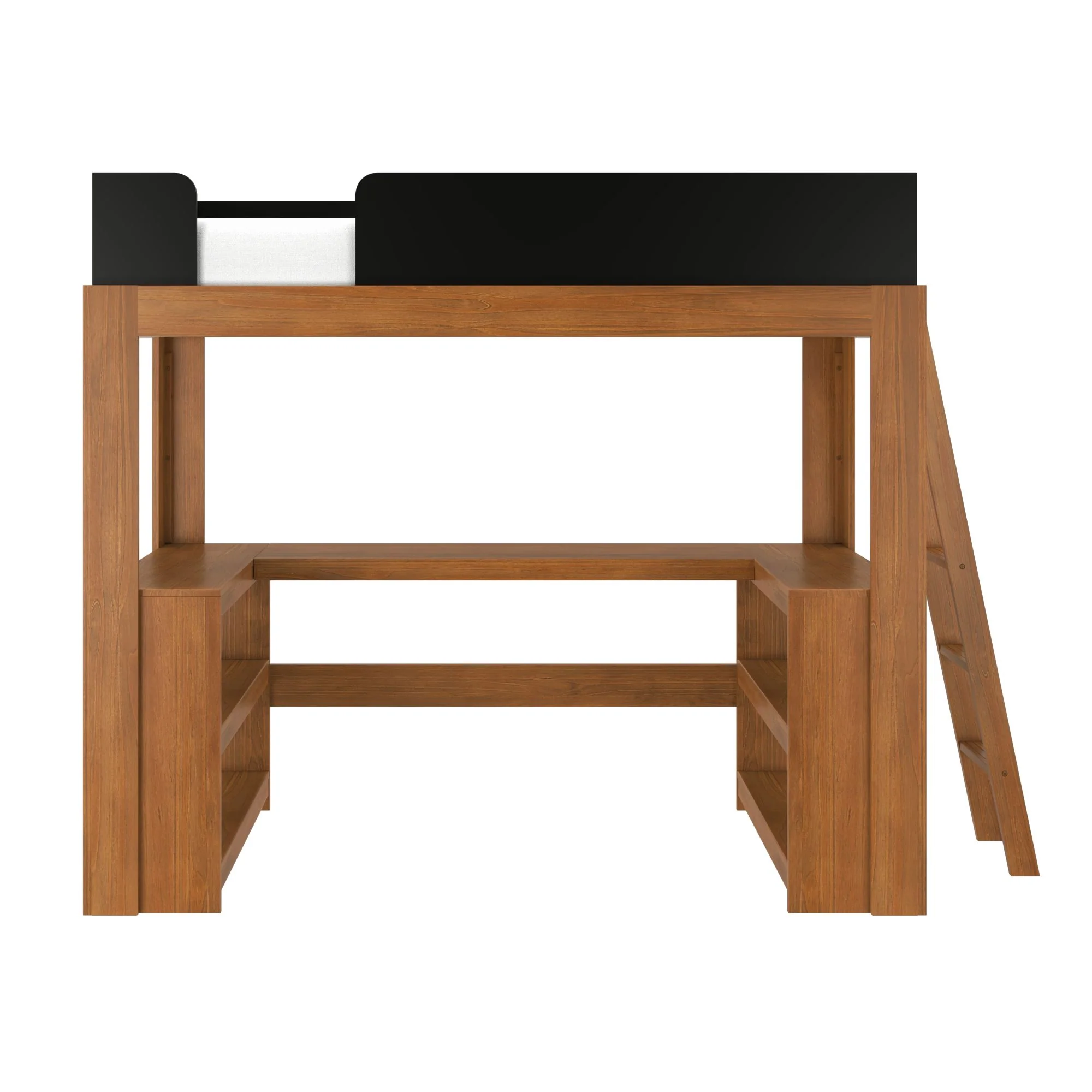 Mid-Century Modern Twin Loft Bed With Wraparound Desk - Image 13