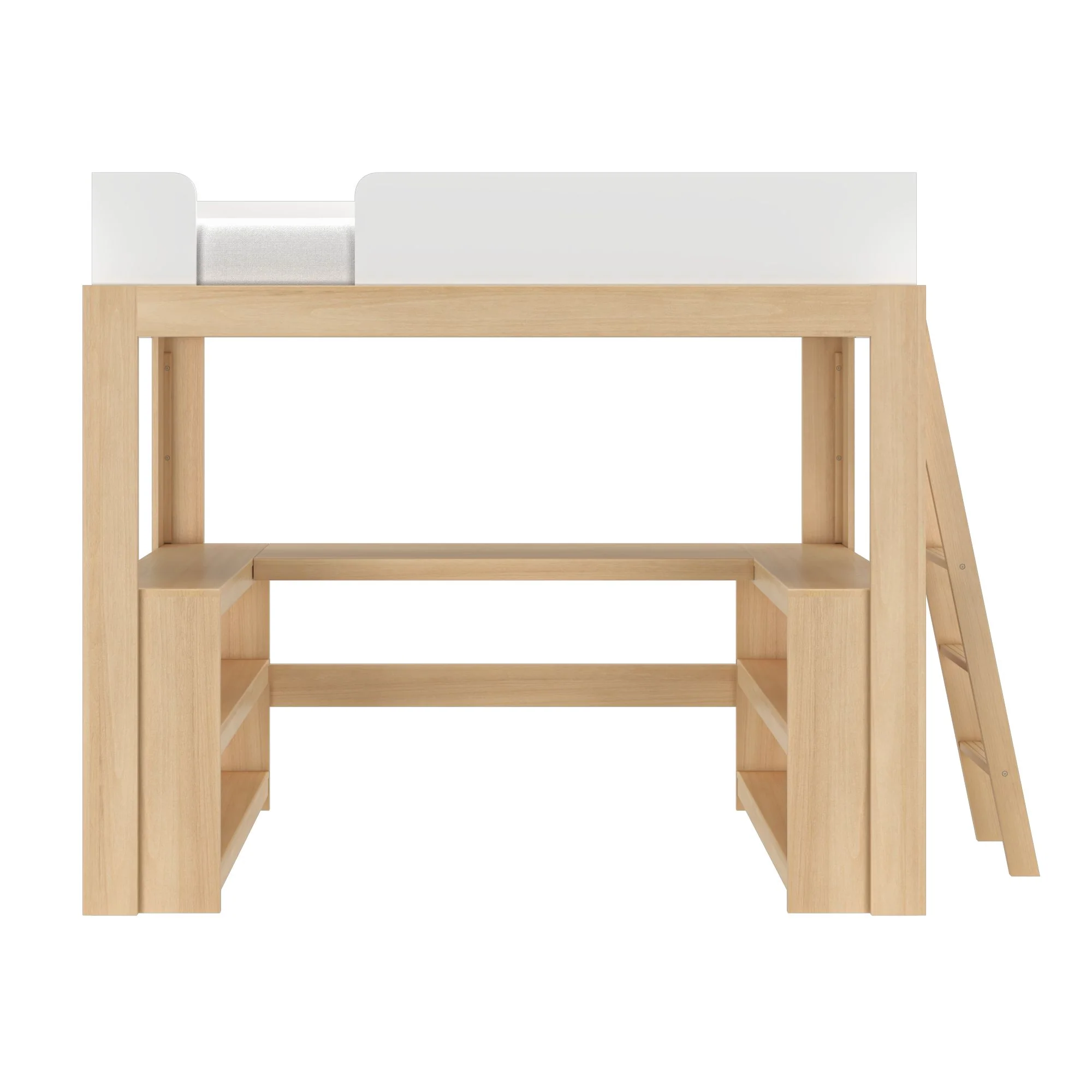Mid-Century Modern Twin Loft Bed With Wraparound Desk - Image 14