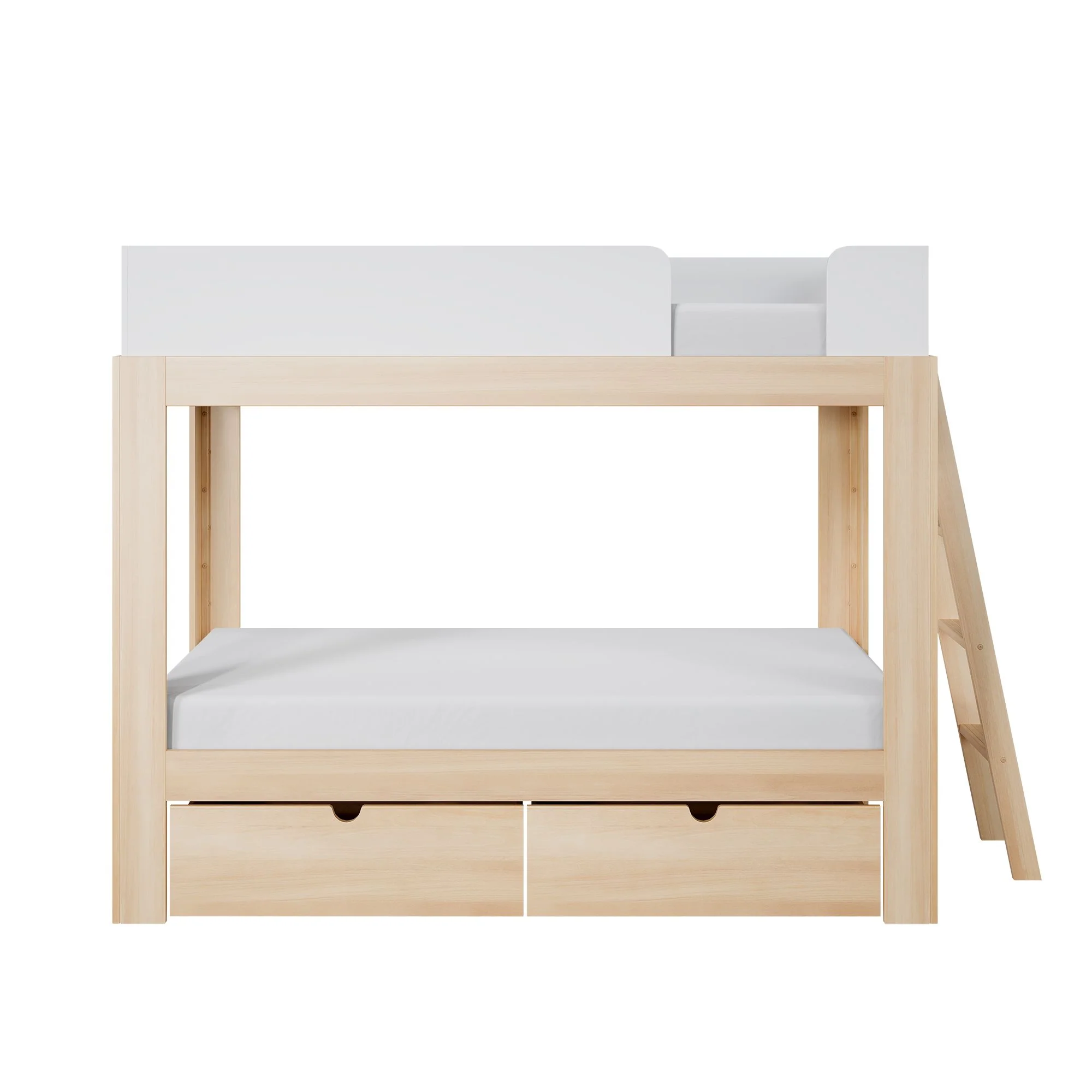 Mid-Century Modern Twin Over Twin Bunk Bed With Storage Drawers - Image 13