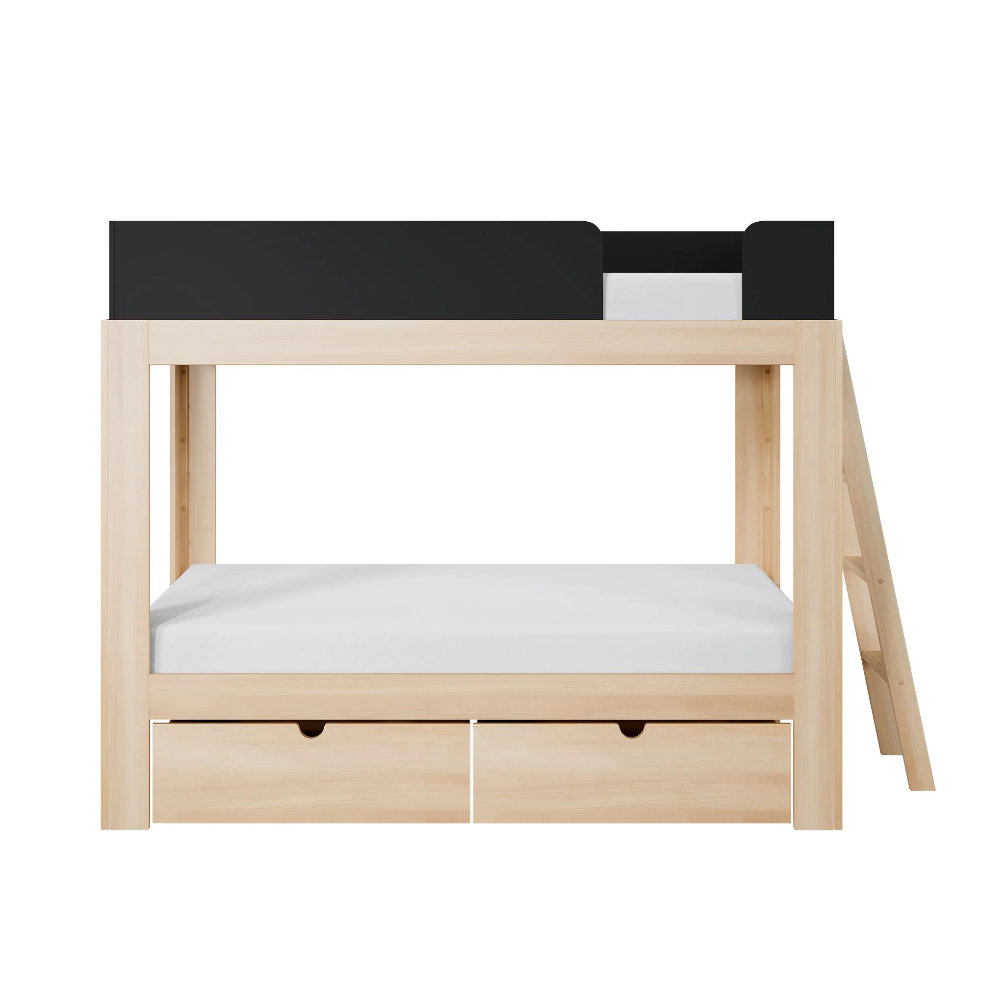 Mid-Century Modern Twin Over Twin Bunk Bed With Storage Drawers - Image 14