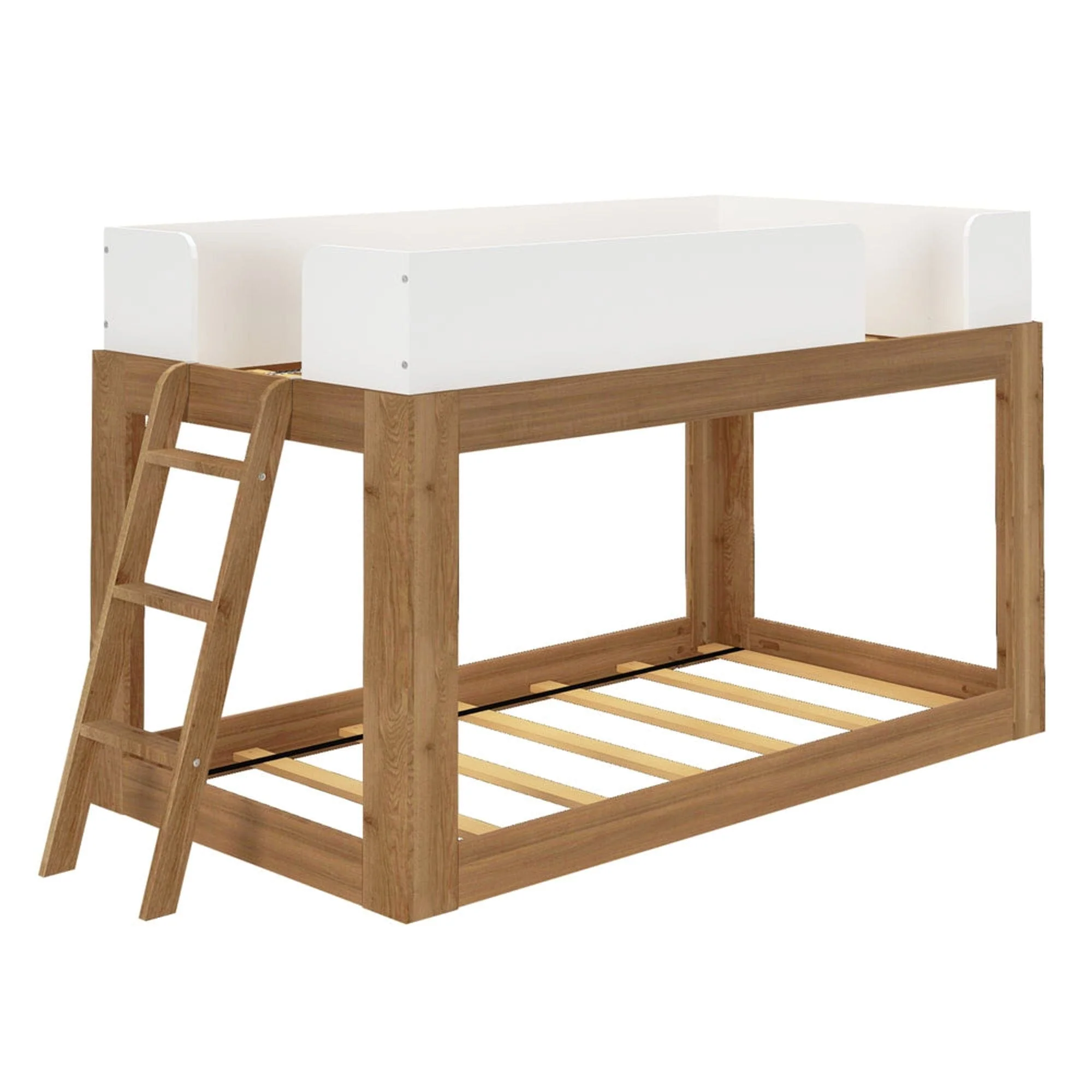Mid-Century Modern Twin Over Twin Low Bunk Bed - Image 11