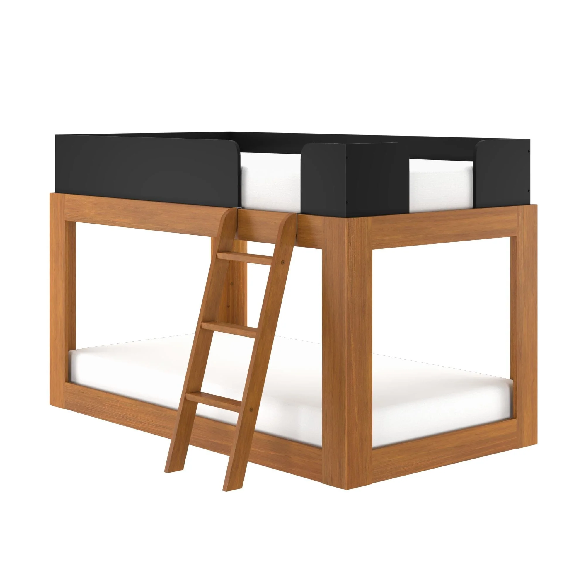 Mid-Century Modern Twin Over Twin Low Bunk Bed - Image 14