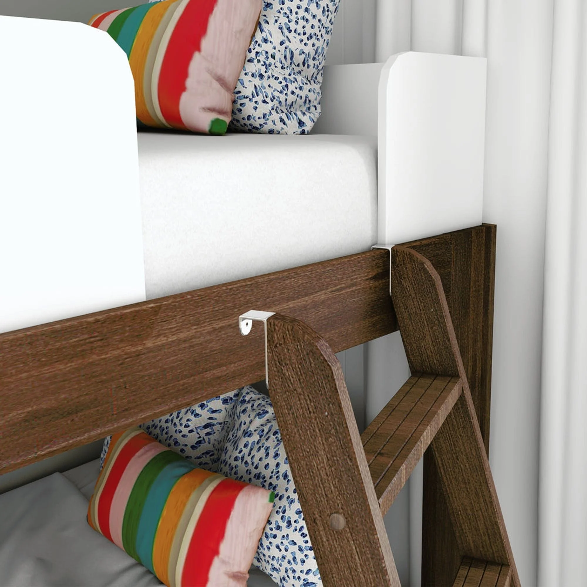 Mid-Century Modern Twin Over Twin Low Bunk Bed - Image 17