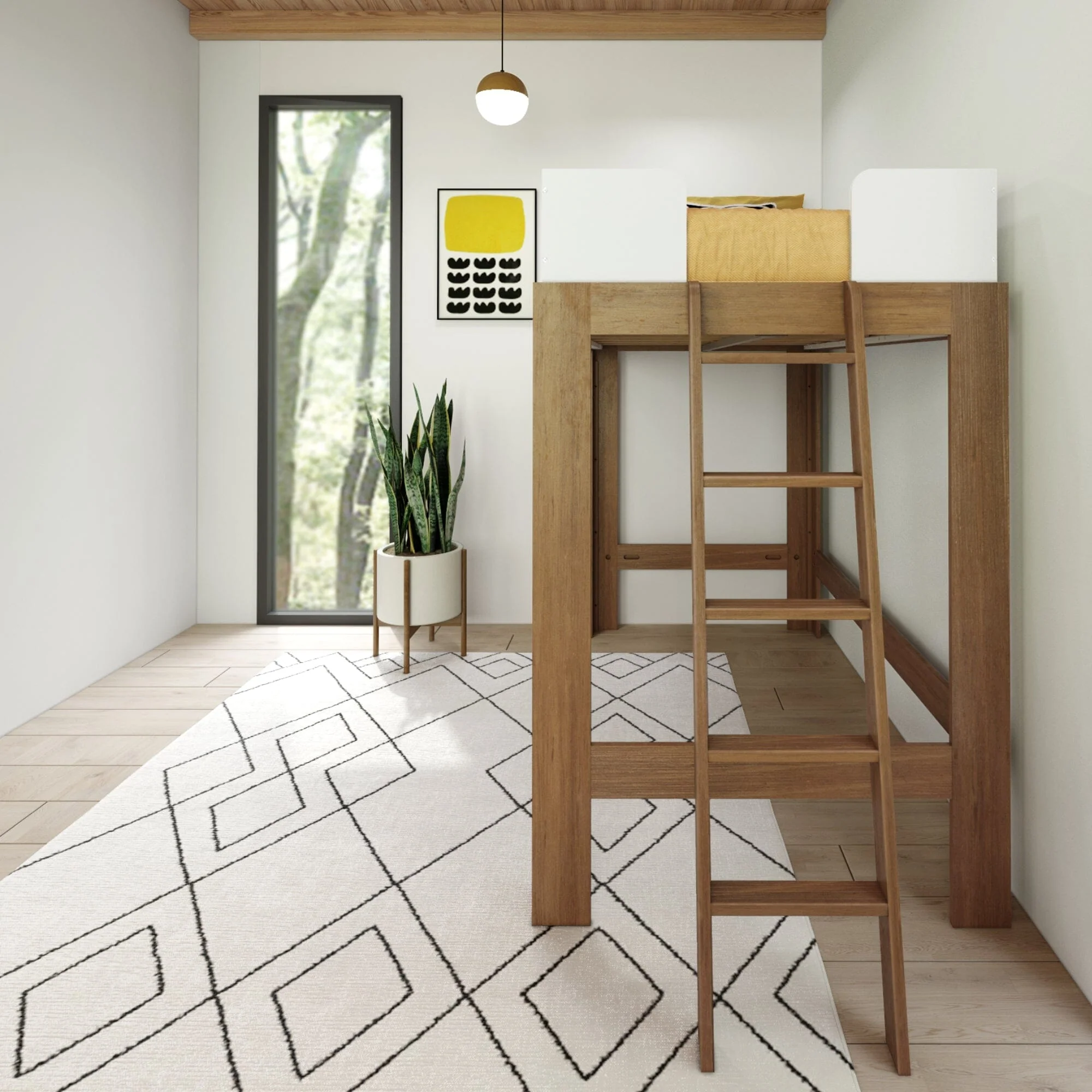 Mid-Century Modern Twin Loft Bed - Image 25