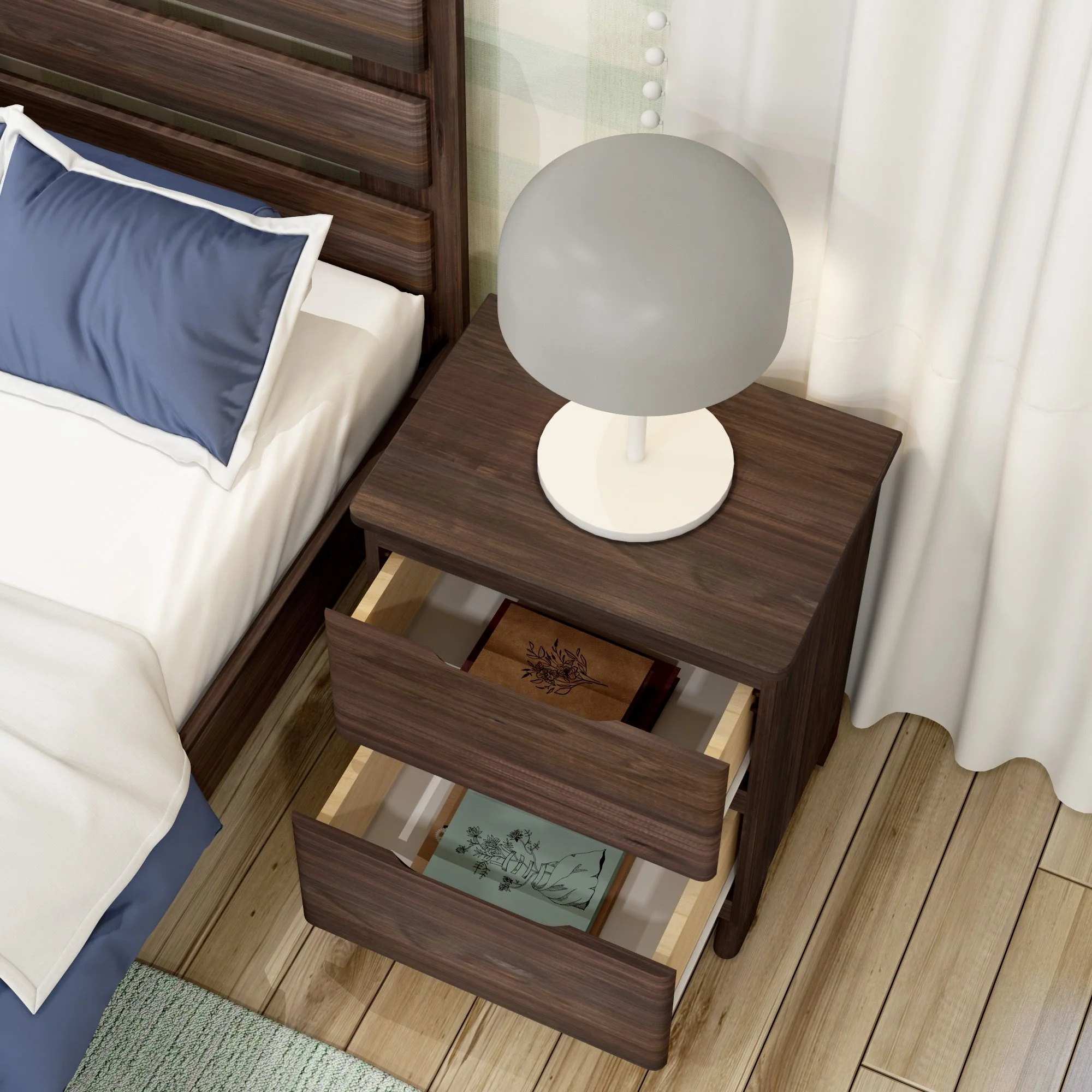 Modern Farmhouse 2-Drawer Nightstand - Image 25