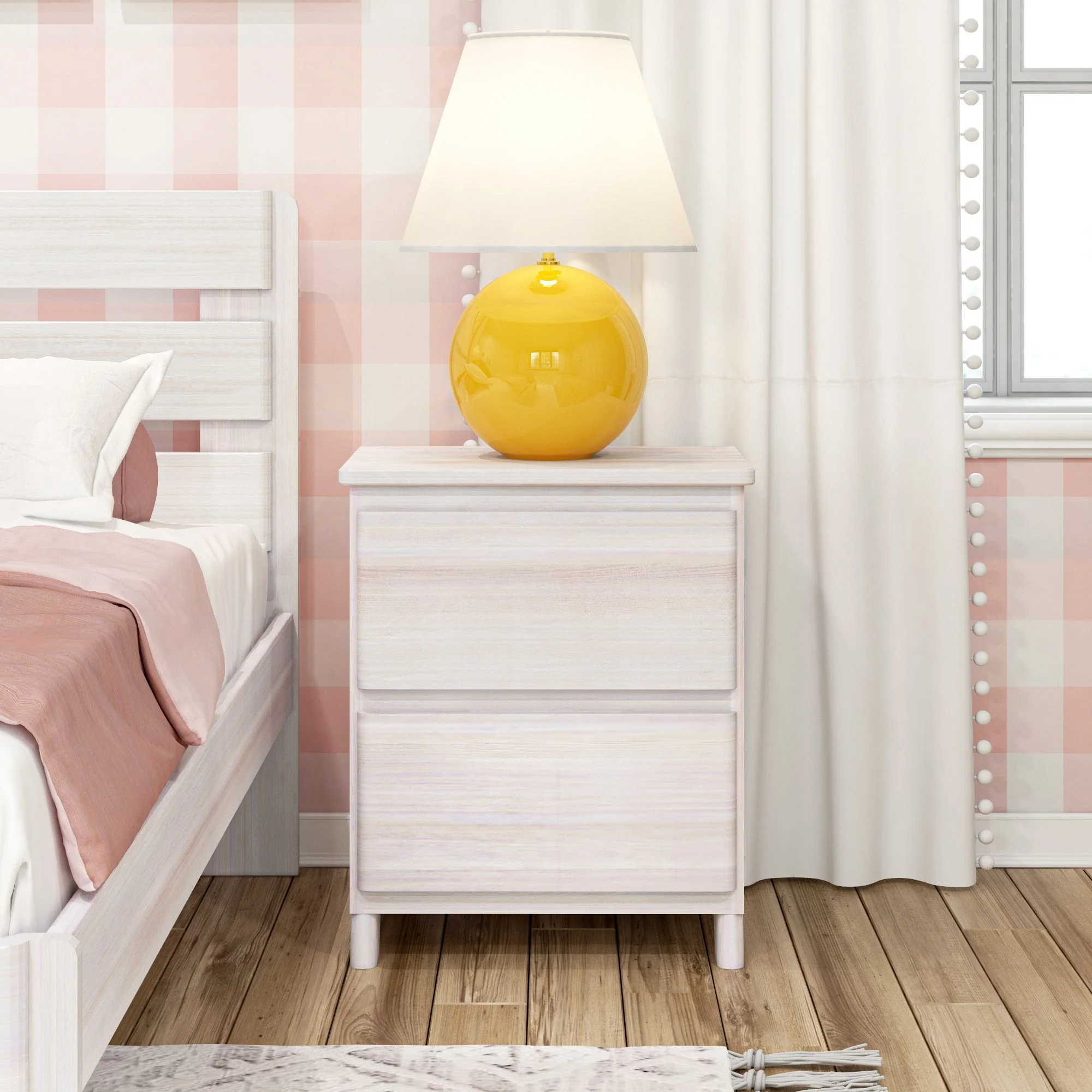 Modern Farmhouse 2-Drawer Nightstand - Image 6
