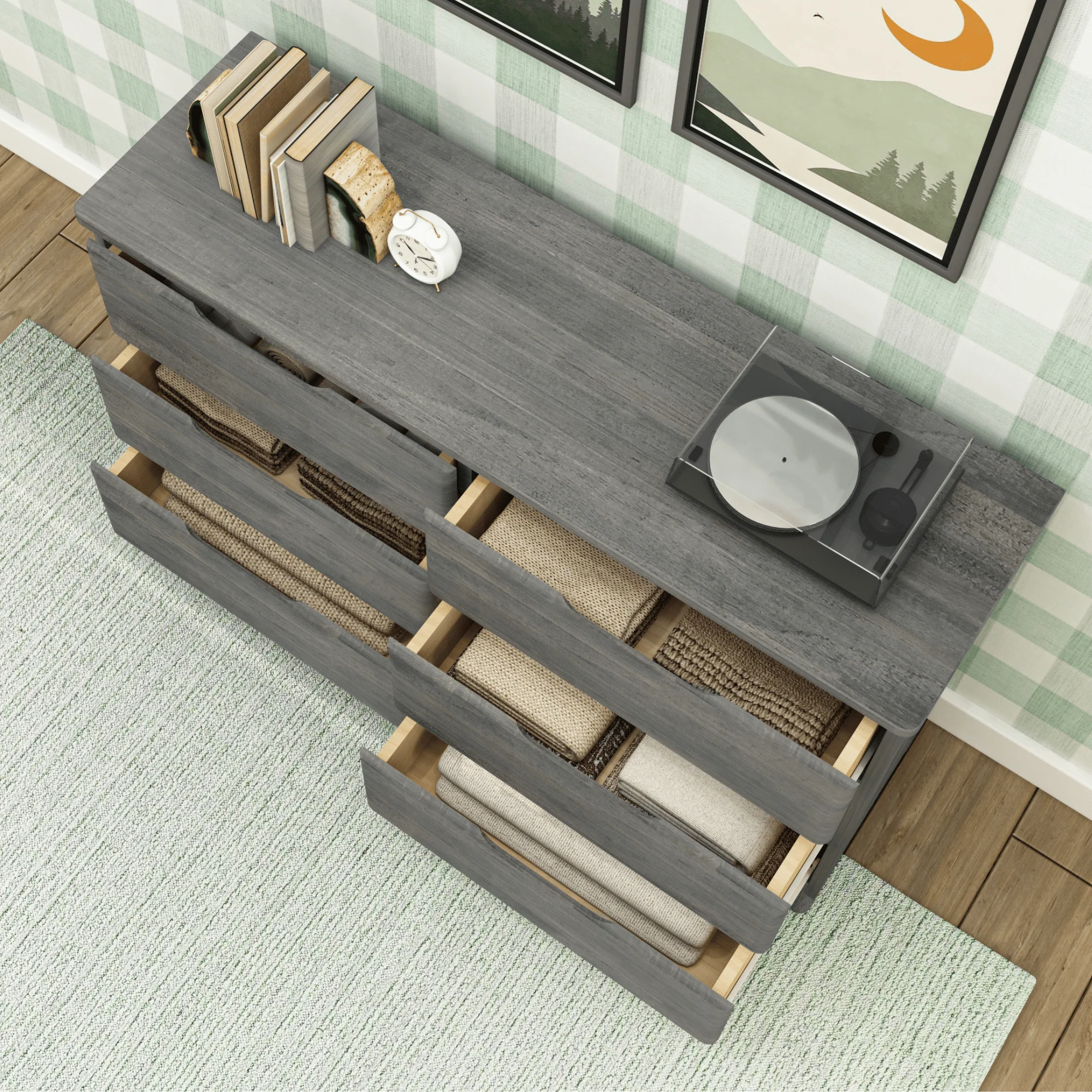 Modern Farmhouse 6-Drawer Dresser - Image 15