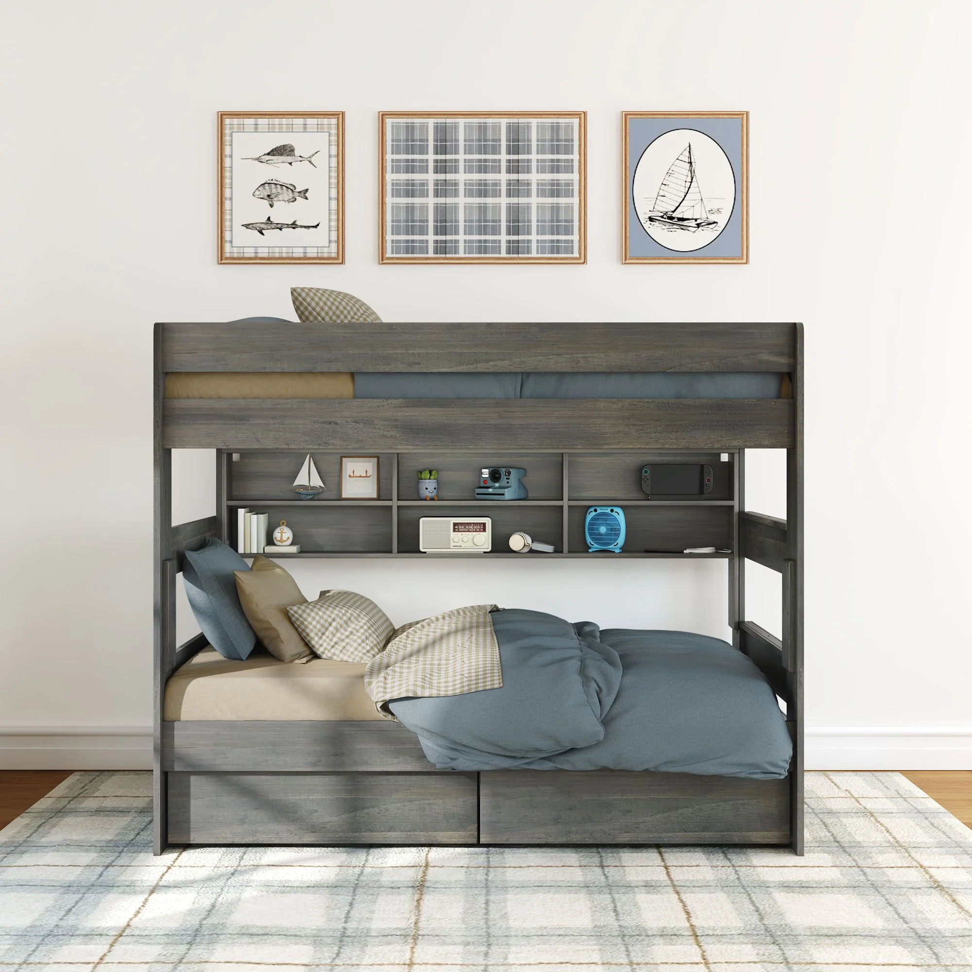 Modern Farmhouse Bunk Bed Bookcase - Image 12