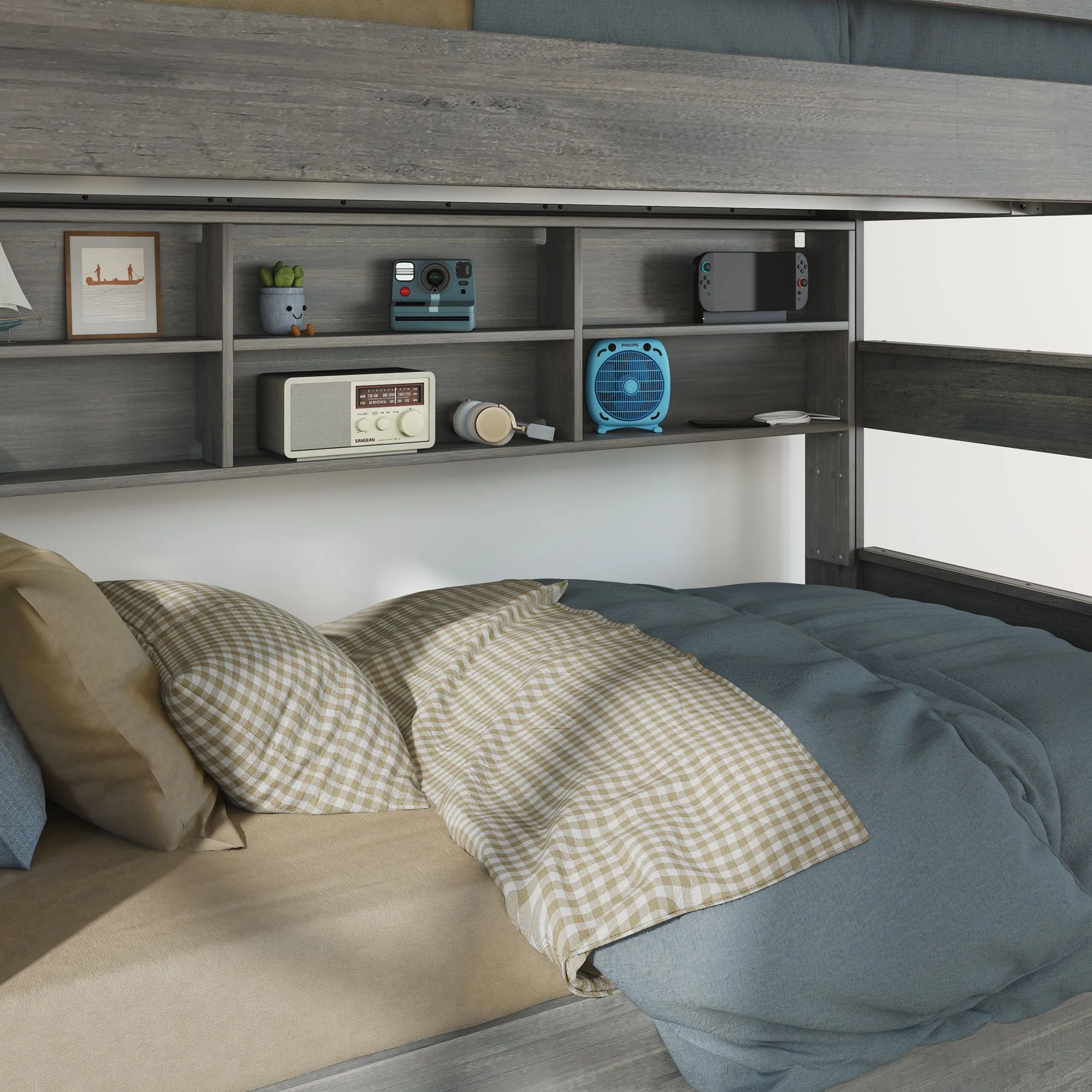 Modern Farmhouse Bunk Bed Bookcase - Image 8