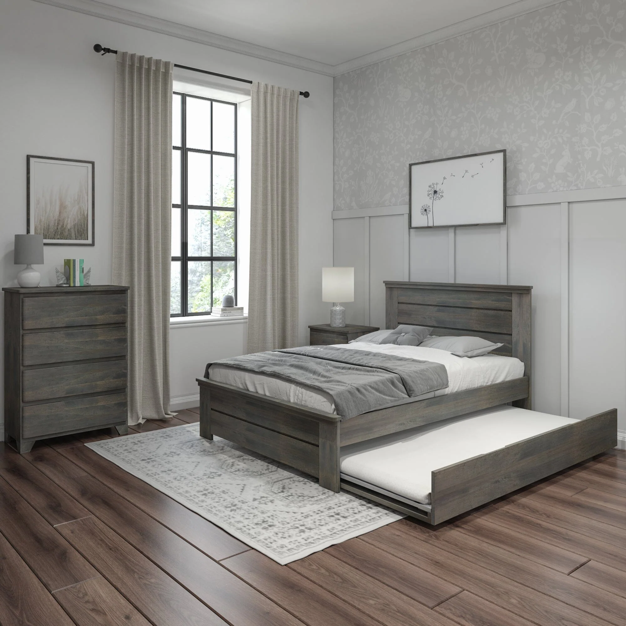 Modern Farmhouse Full Panel Bed With Trundle - Image 15