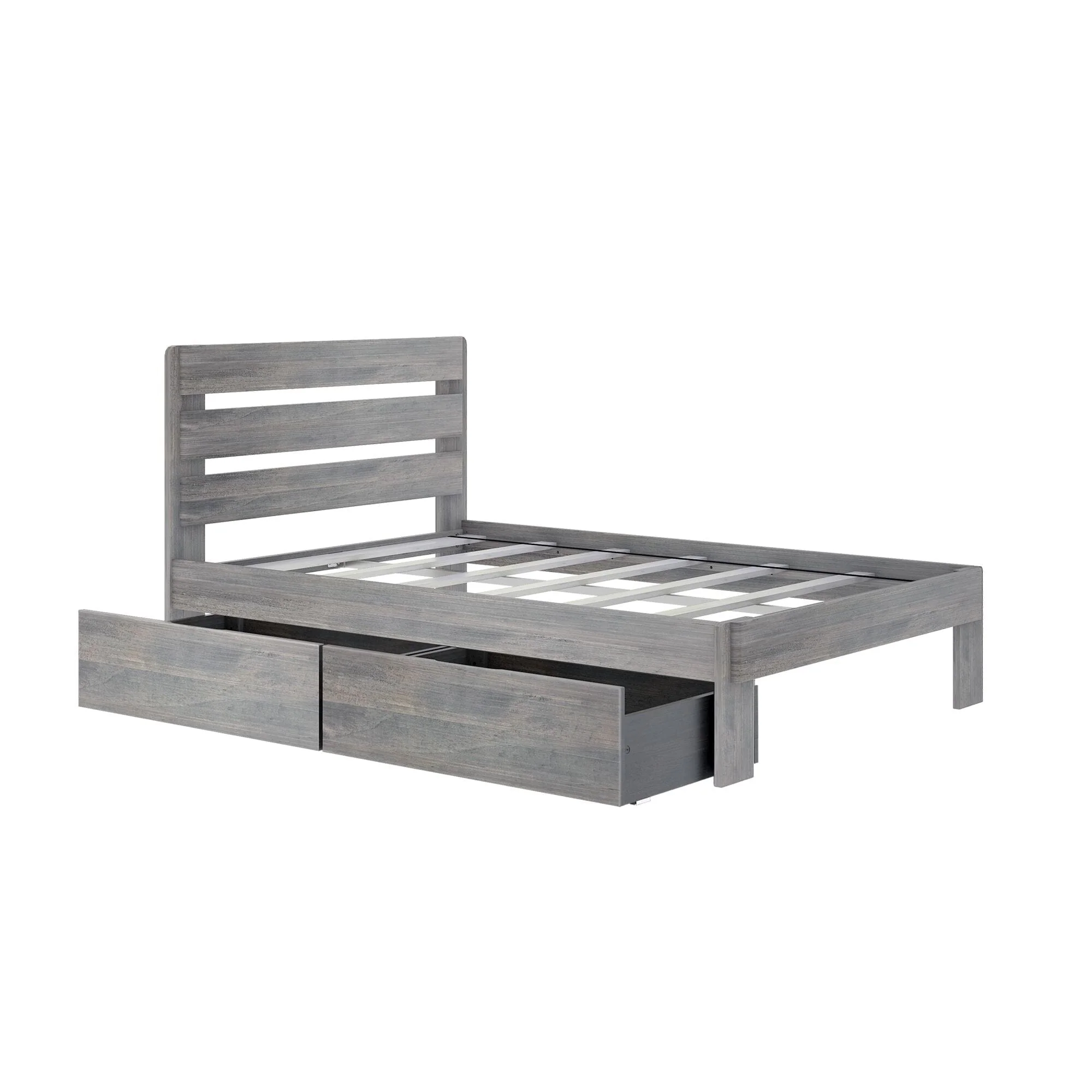 Modern Farmhouse Full Plank Bed With Storage Drawers - Image 3