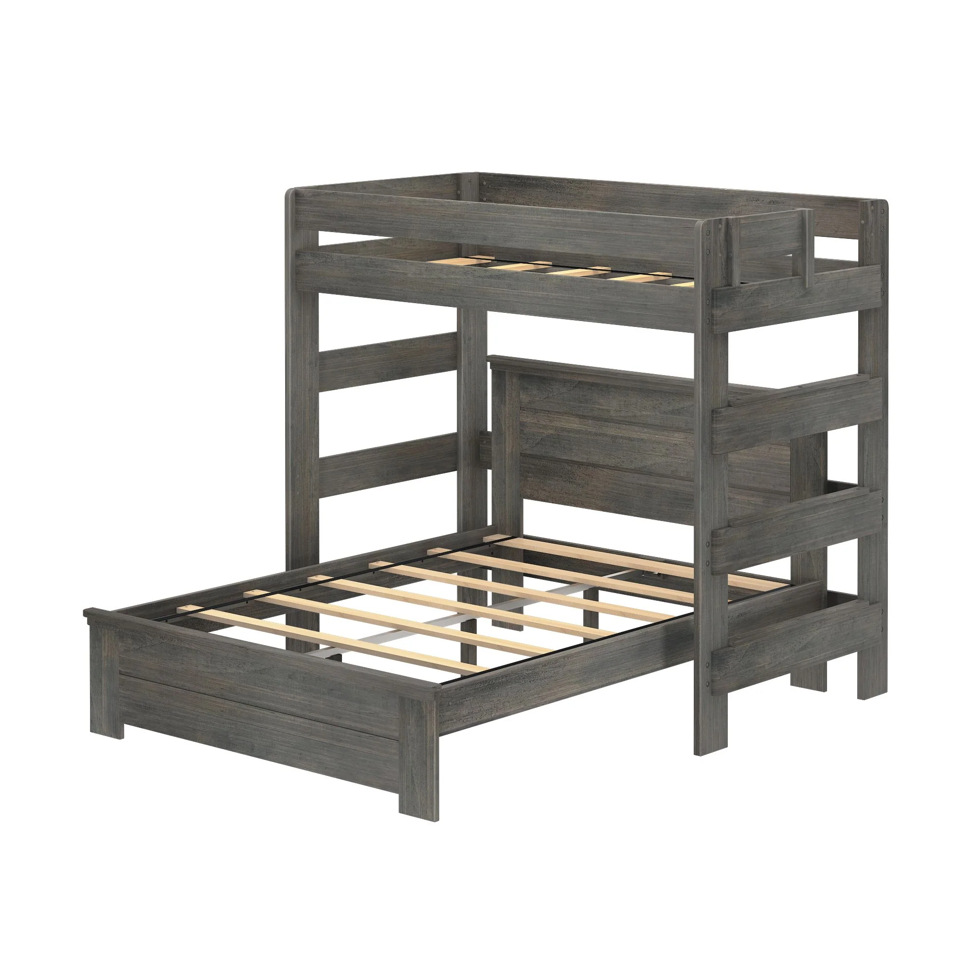 Modern Farmhouse Panel Twin Over Queen L-Shaped Bunk Bed - Image 6