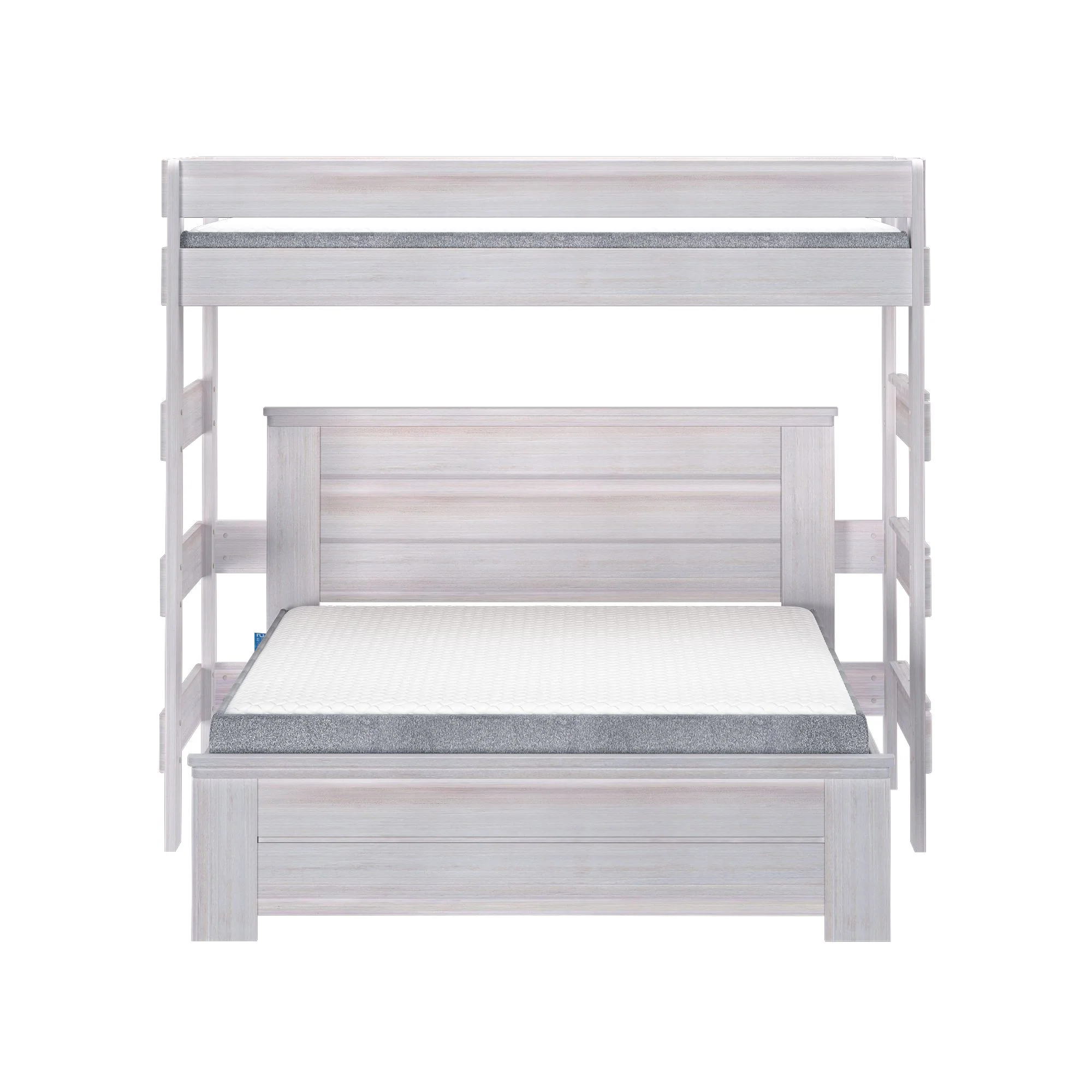 Modern Farmhouse Panel Twin Over Queen L-Shaped Bunk Bed - Image 7