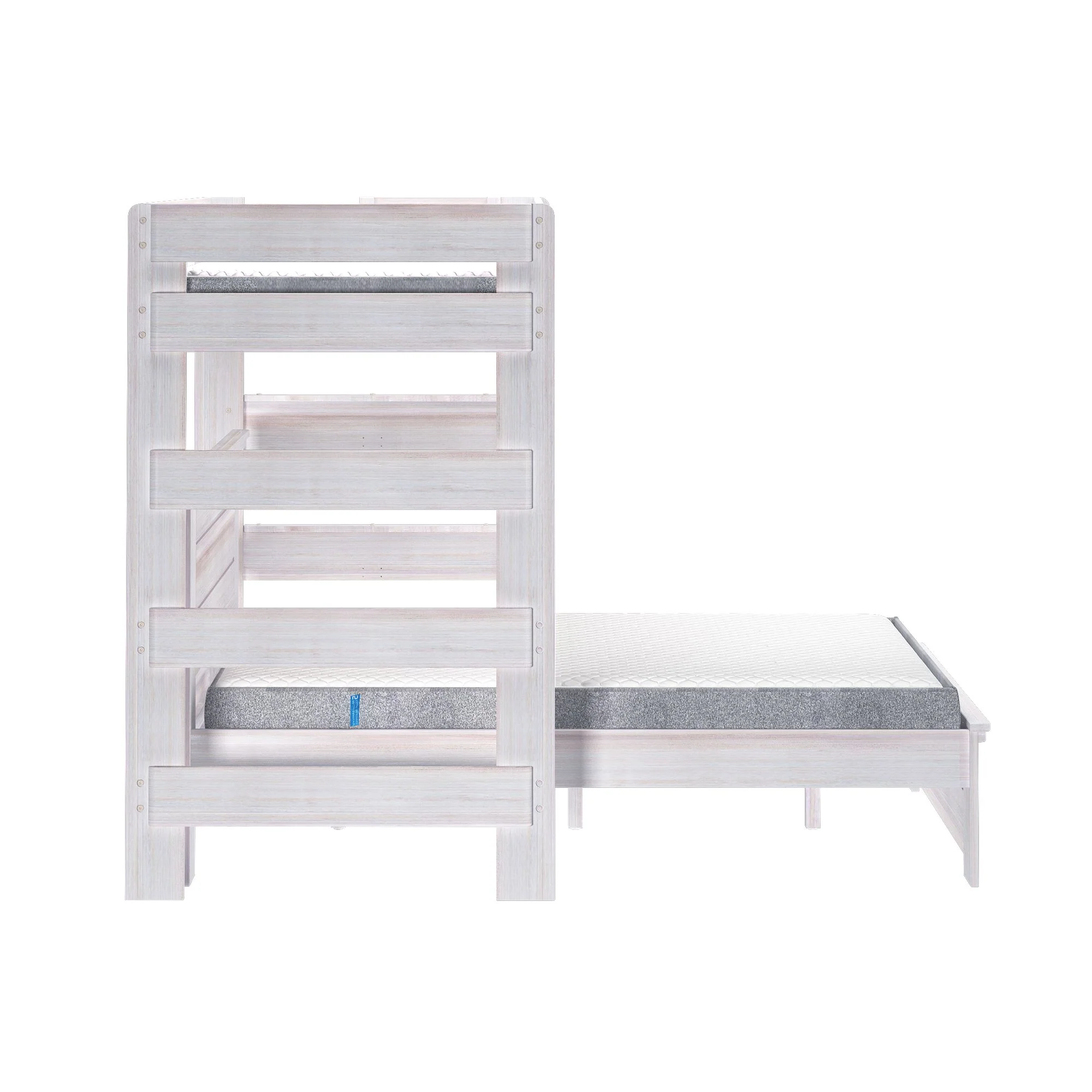 Modern Farmhouse Panel Twin Over Queen L-Shaped Bunk Bed - Image 9
