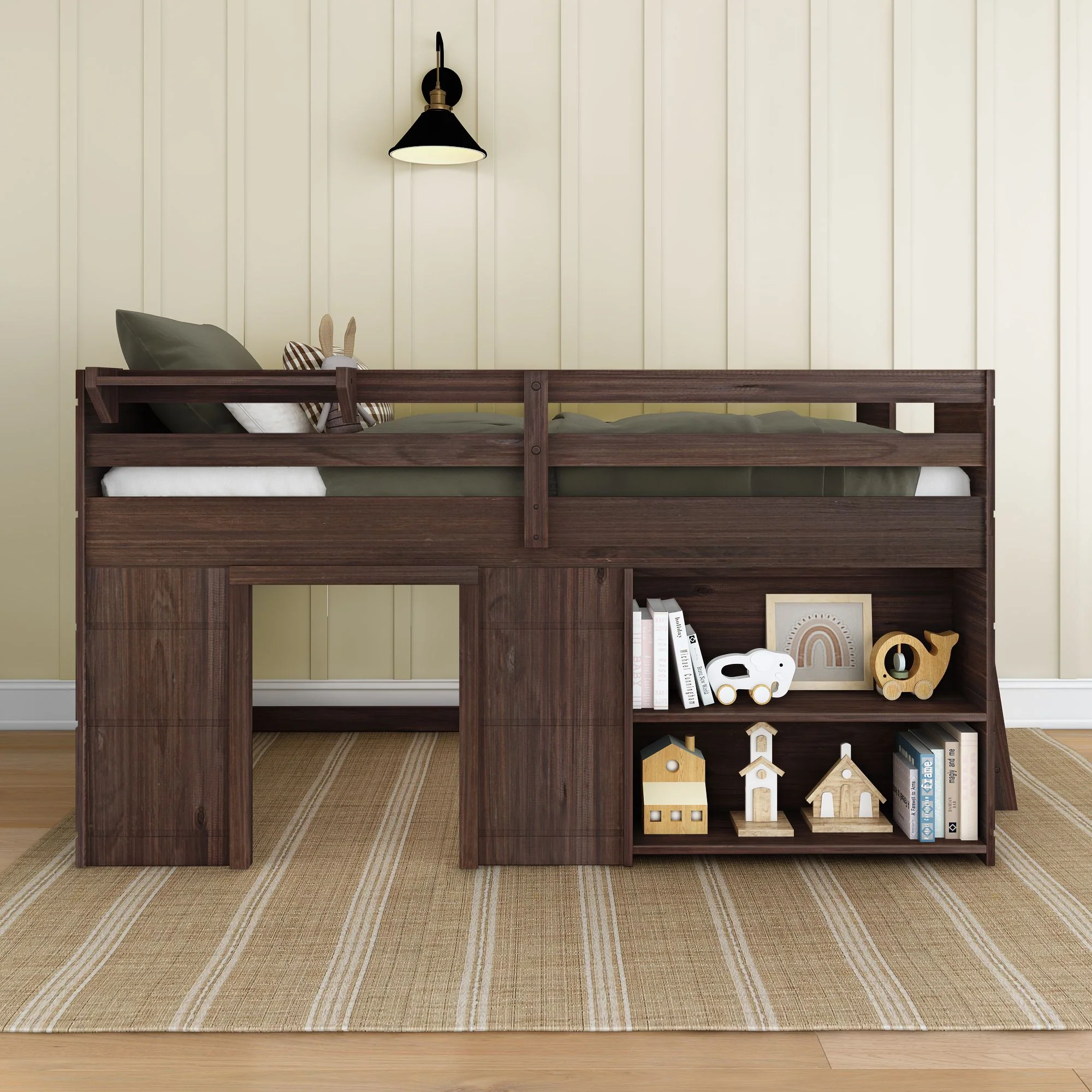 Modern Farmhouse Play & Display Twin Low Loft - Image 5