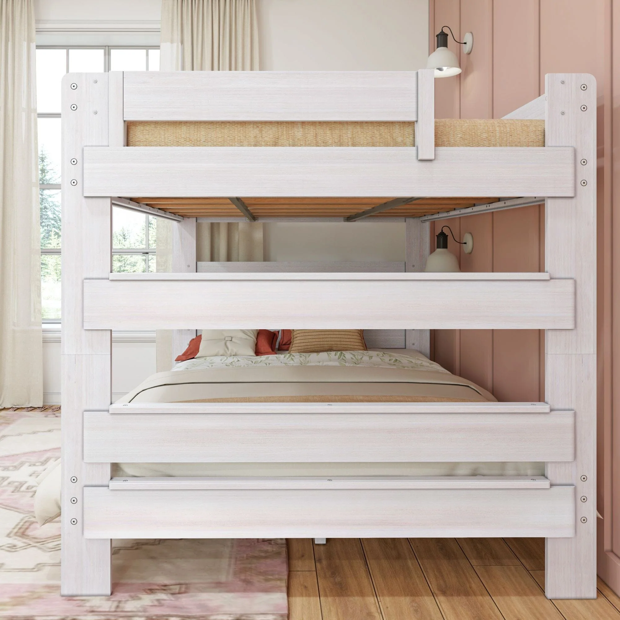 Modern Farmhouse Queen Over Queen Bunk Bed - Image 22