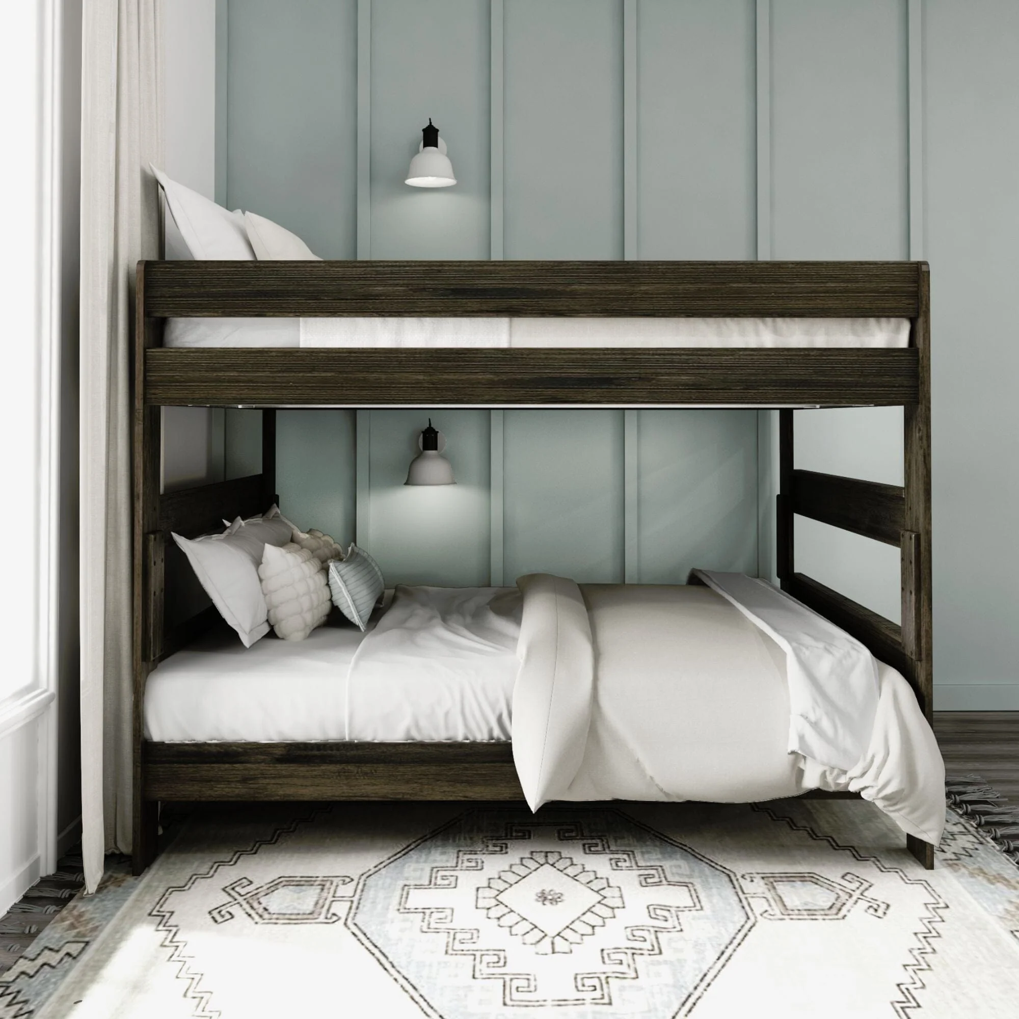 Modern Farmhouse Queen Over Queen Bunk Bed - Image 5