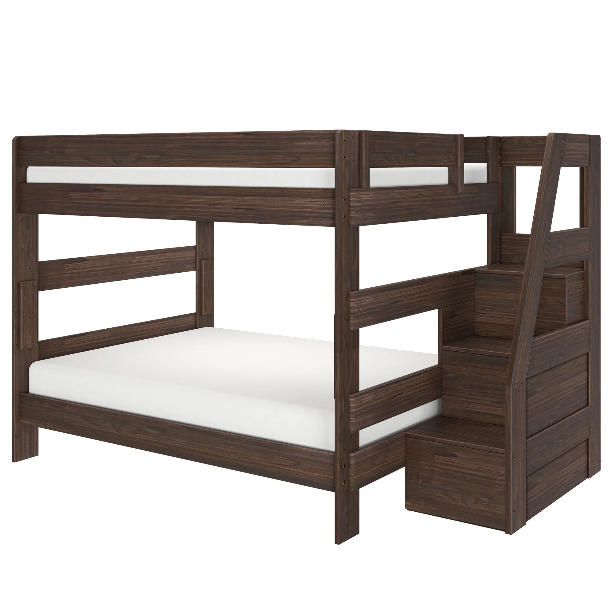 Modern Farmhouse Queen Over Queen Bunk Bed With Stairs - Image 10