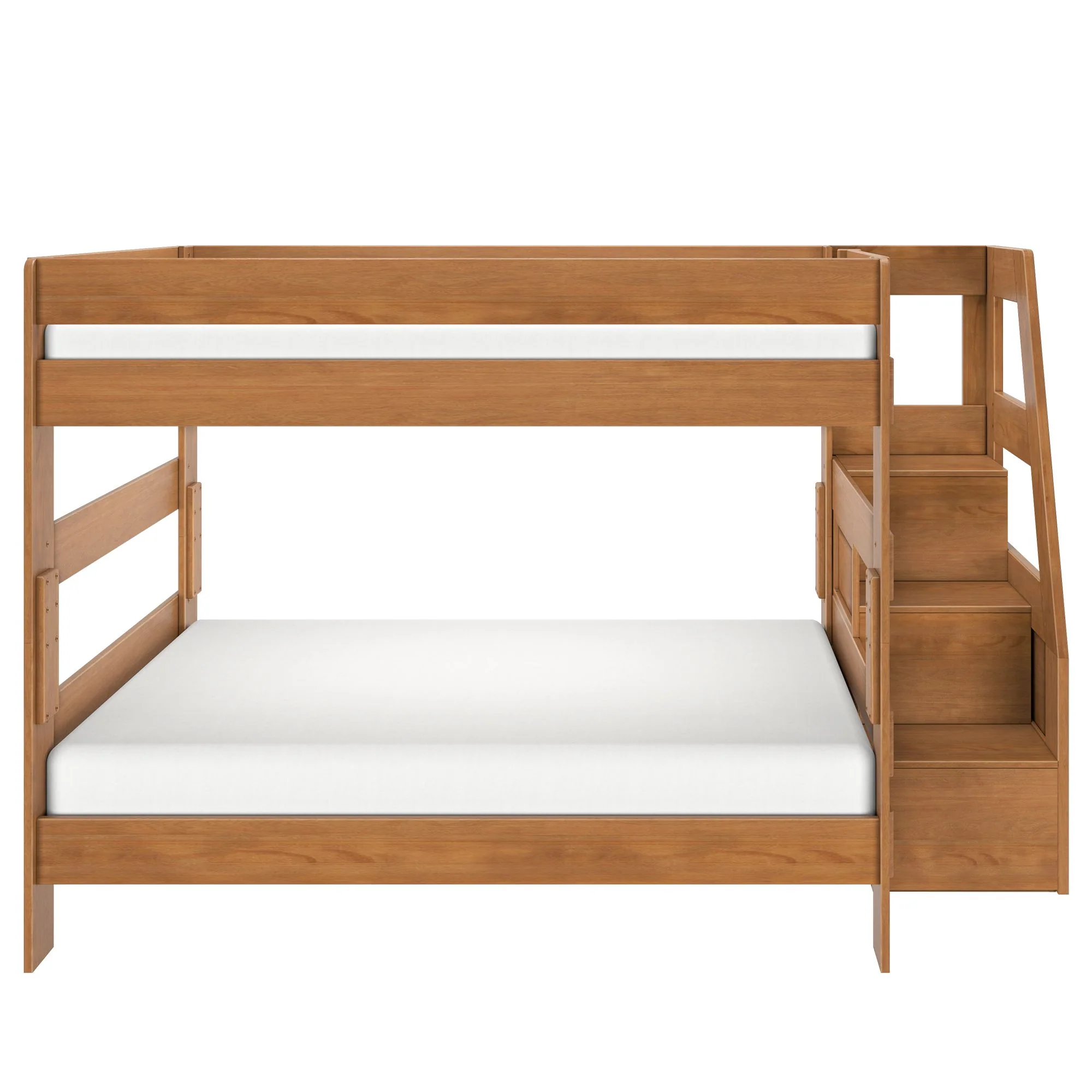 Modern Farmhouse Queen Over Queen Bunk Bed With Stairs - Image 15