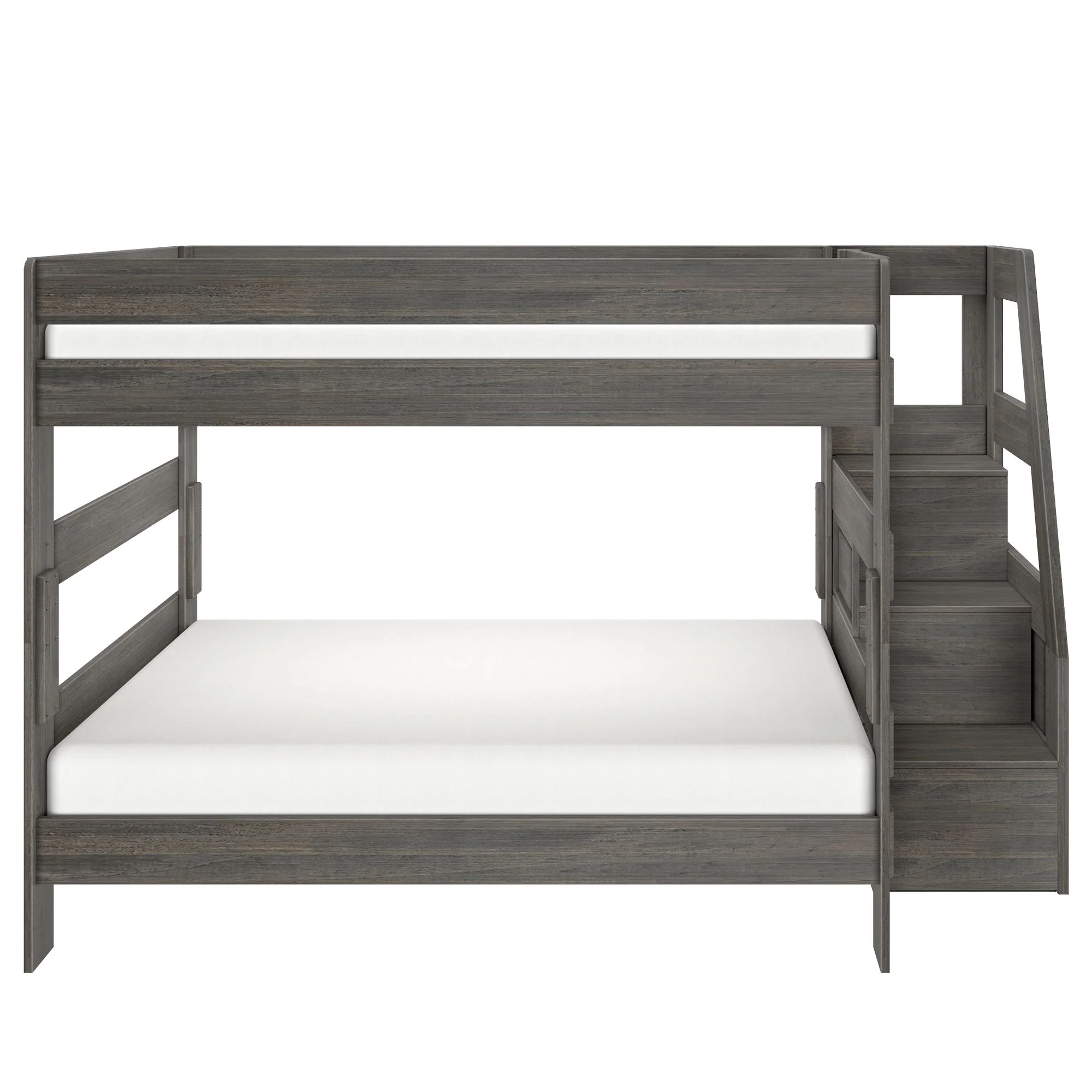 Modern Farmhouse Queen Over Queen Bunk Bed With Stairs - Image 16