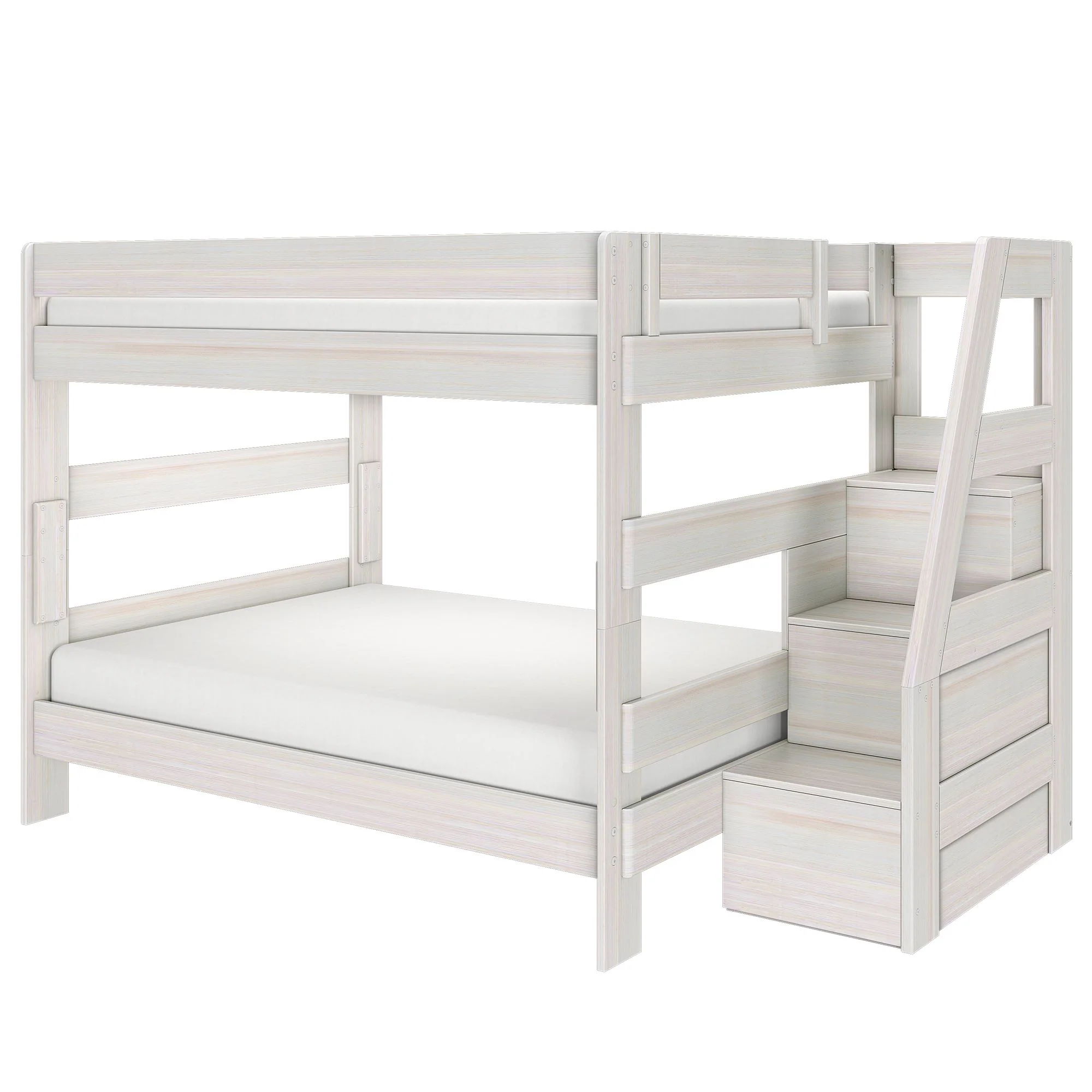 Modern Farmhouse Queen Over Queen Bunk Bed With Stairs - Image 9