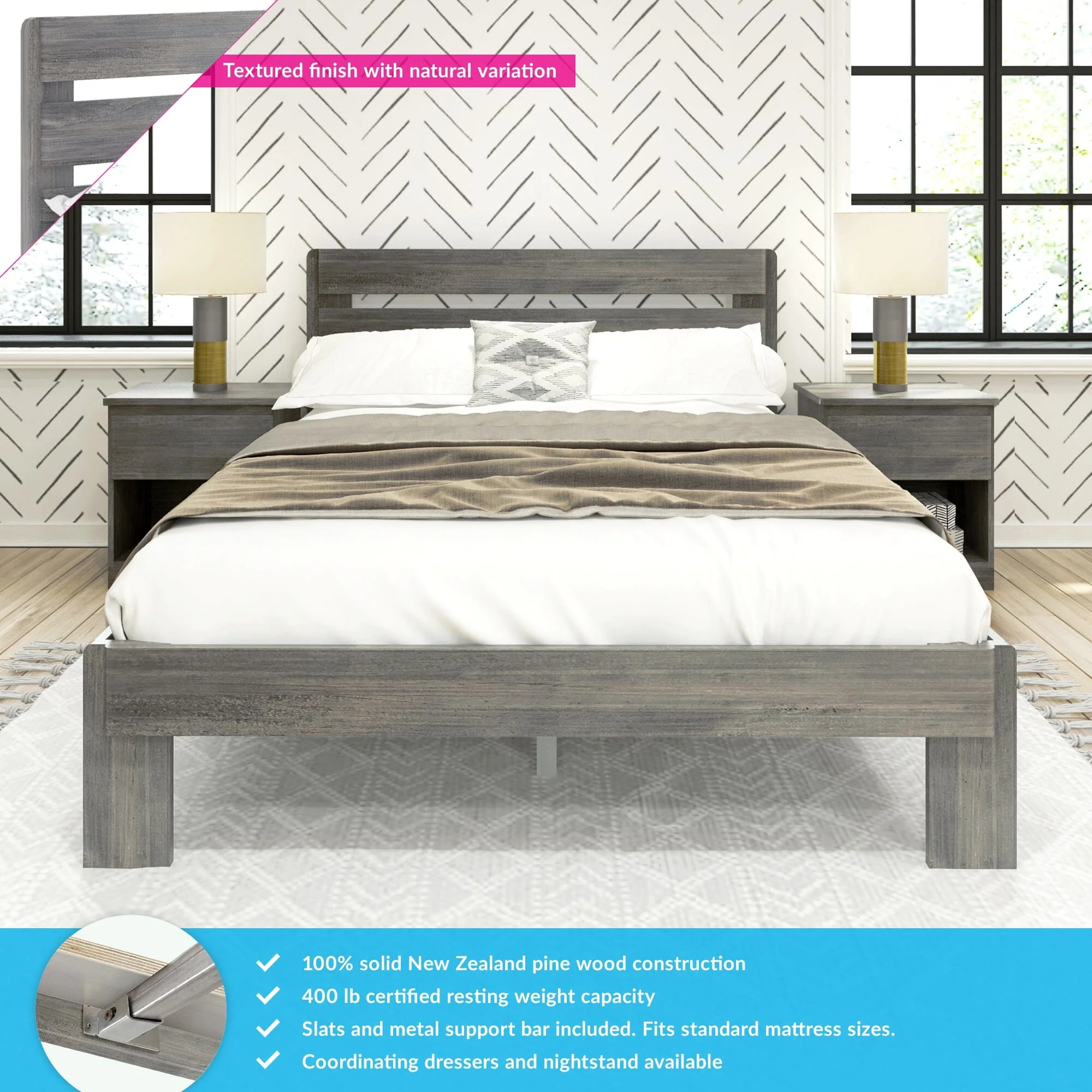 Modern Farmhouse Queen Plank Bed - Image 6