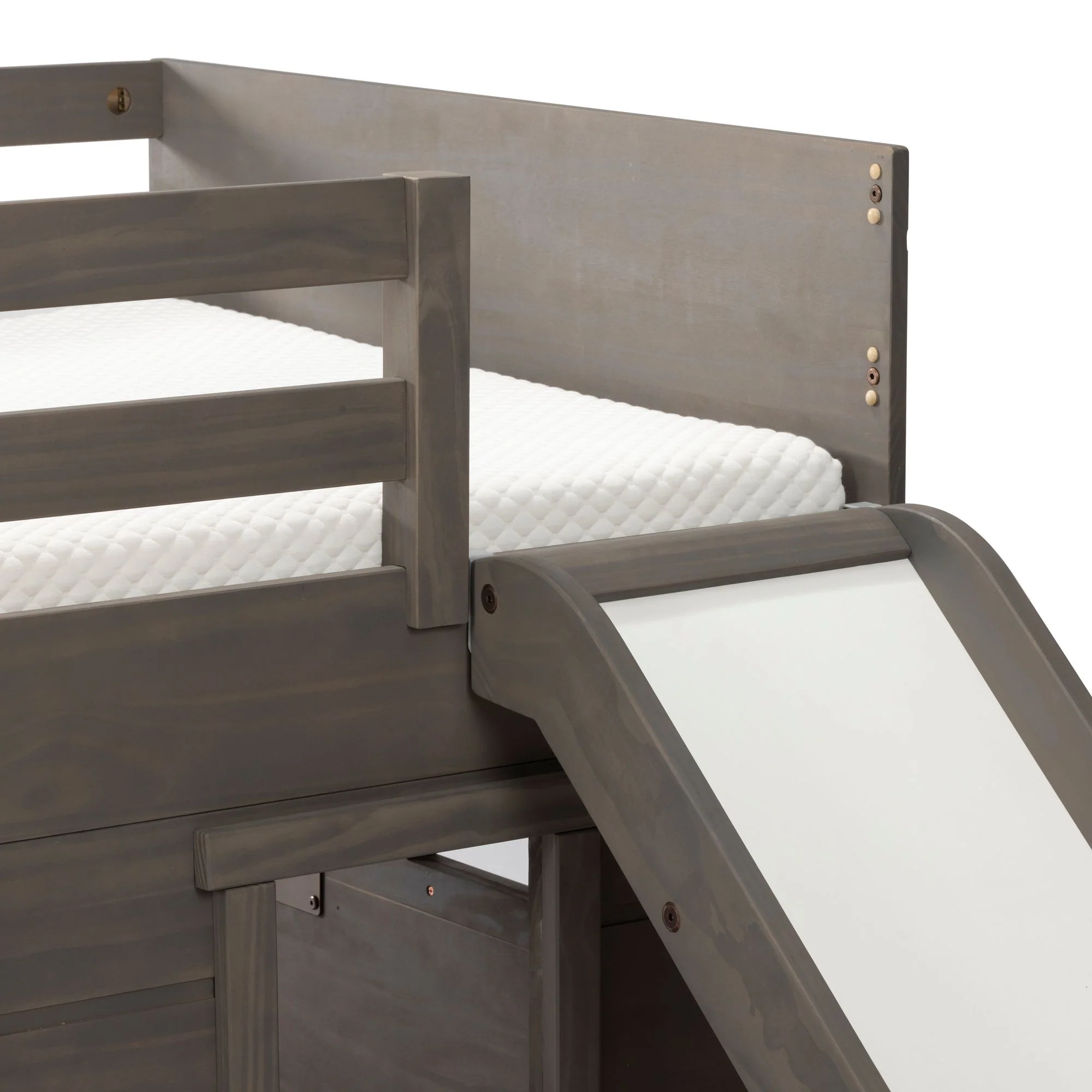 Modern Farmhouse Twin Low Loft Bed with Slide - Image 19