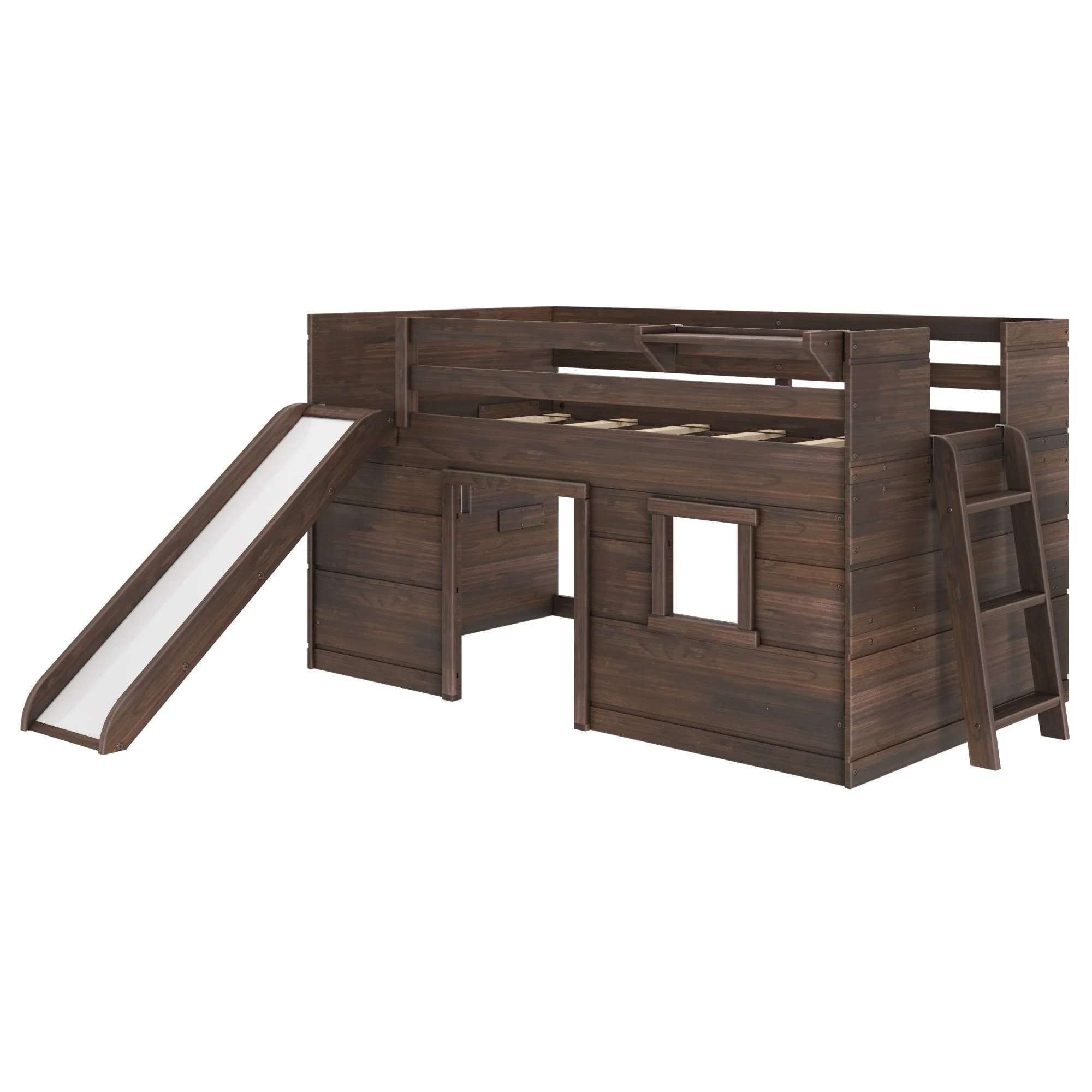 Modern Farmhouse Twin Low Loft Bed with Slide - Image 9