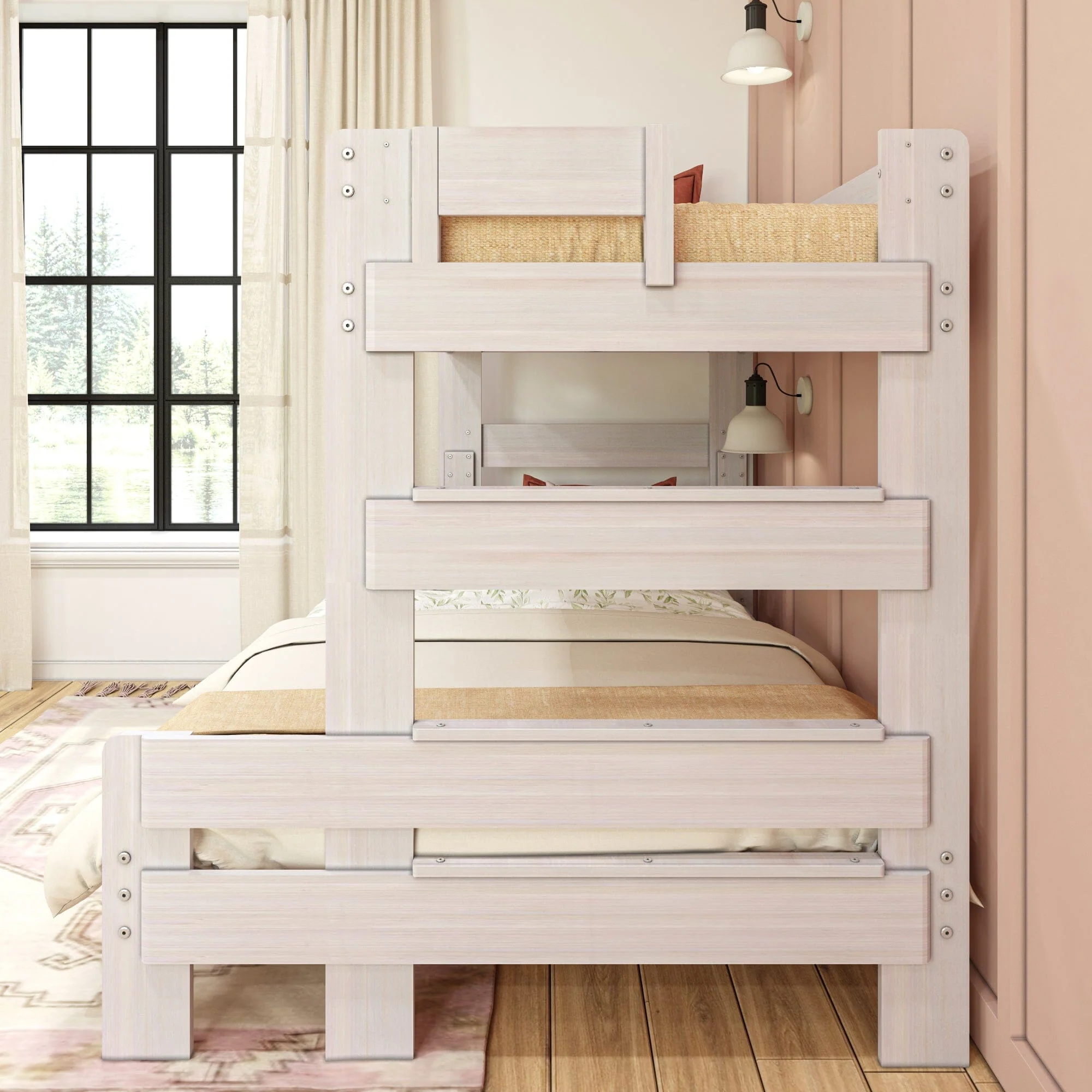 Modern Farmhouse Twin Over Full Bunk Bed - Image 17