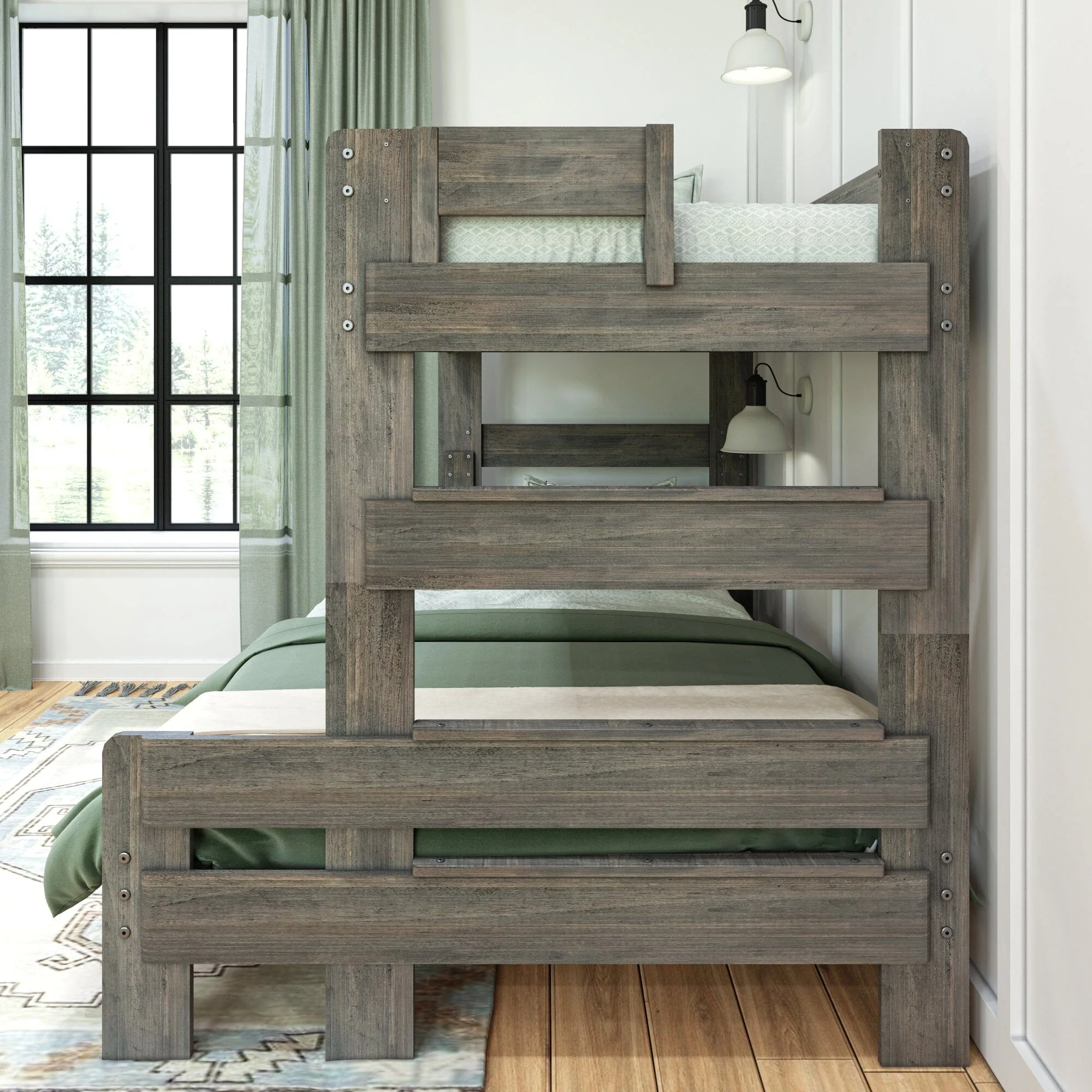 Modern Farmhouse Twin Over Full Bunk Bed - Image 18
