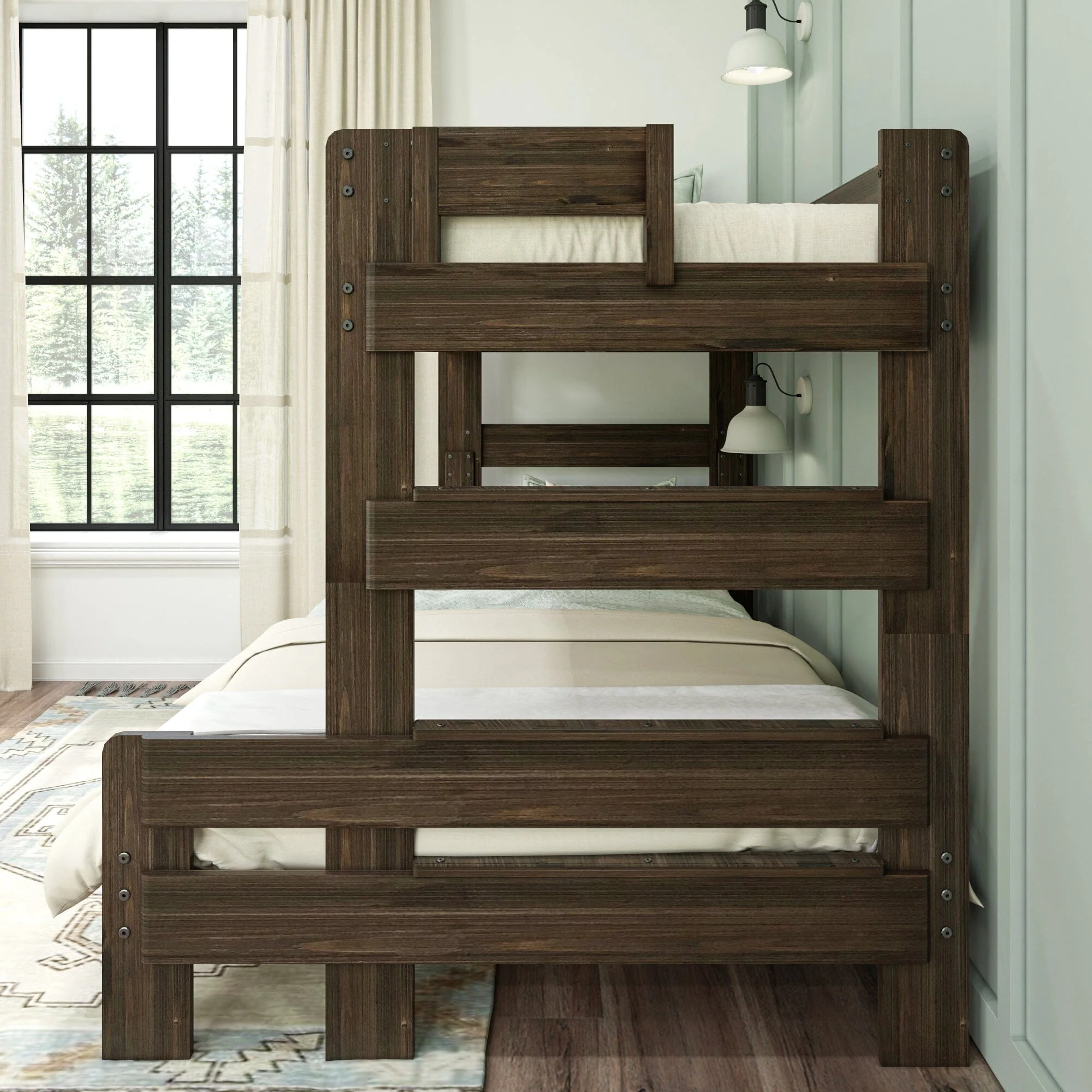 Modern Farmhouse Twin Over Full Bunk Bed - Image 19