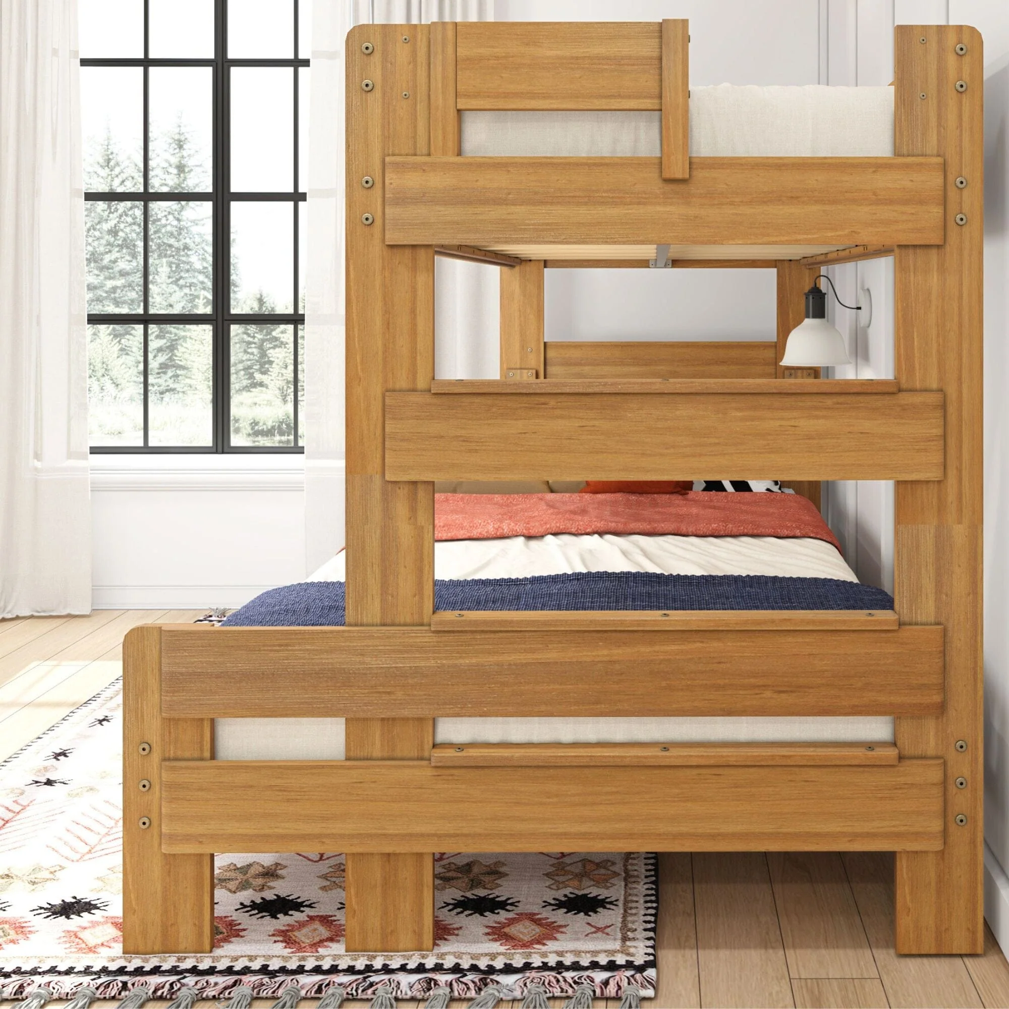 Modern Farmhouse Twin Over Full Bunk Bed - Image 24