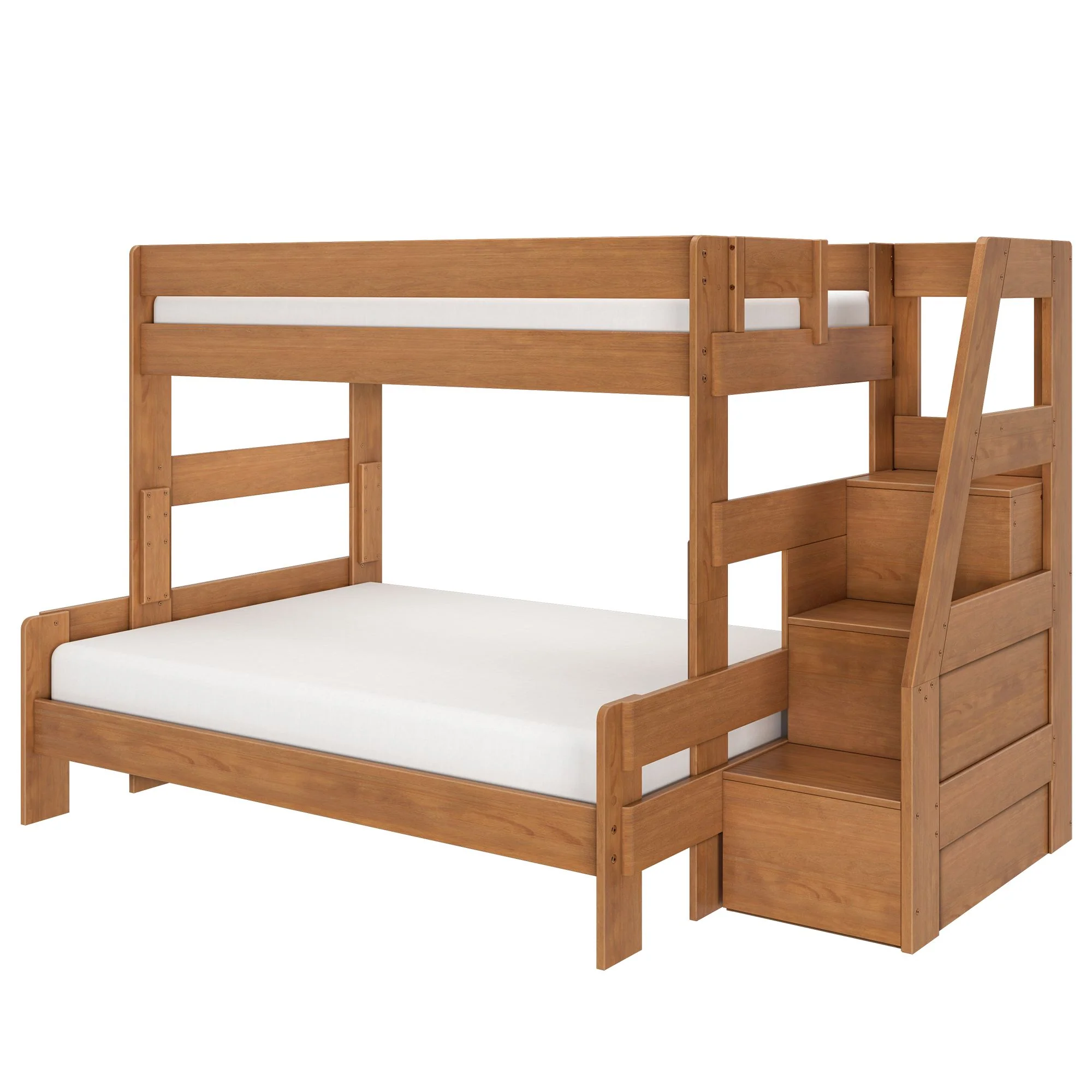 Modern Farmhouse Twin Over Full Bunk Bed With Stairs - Image 12