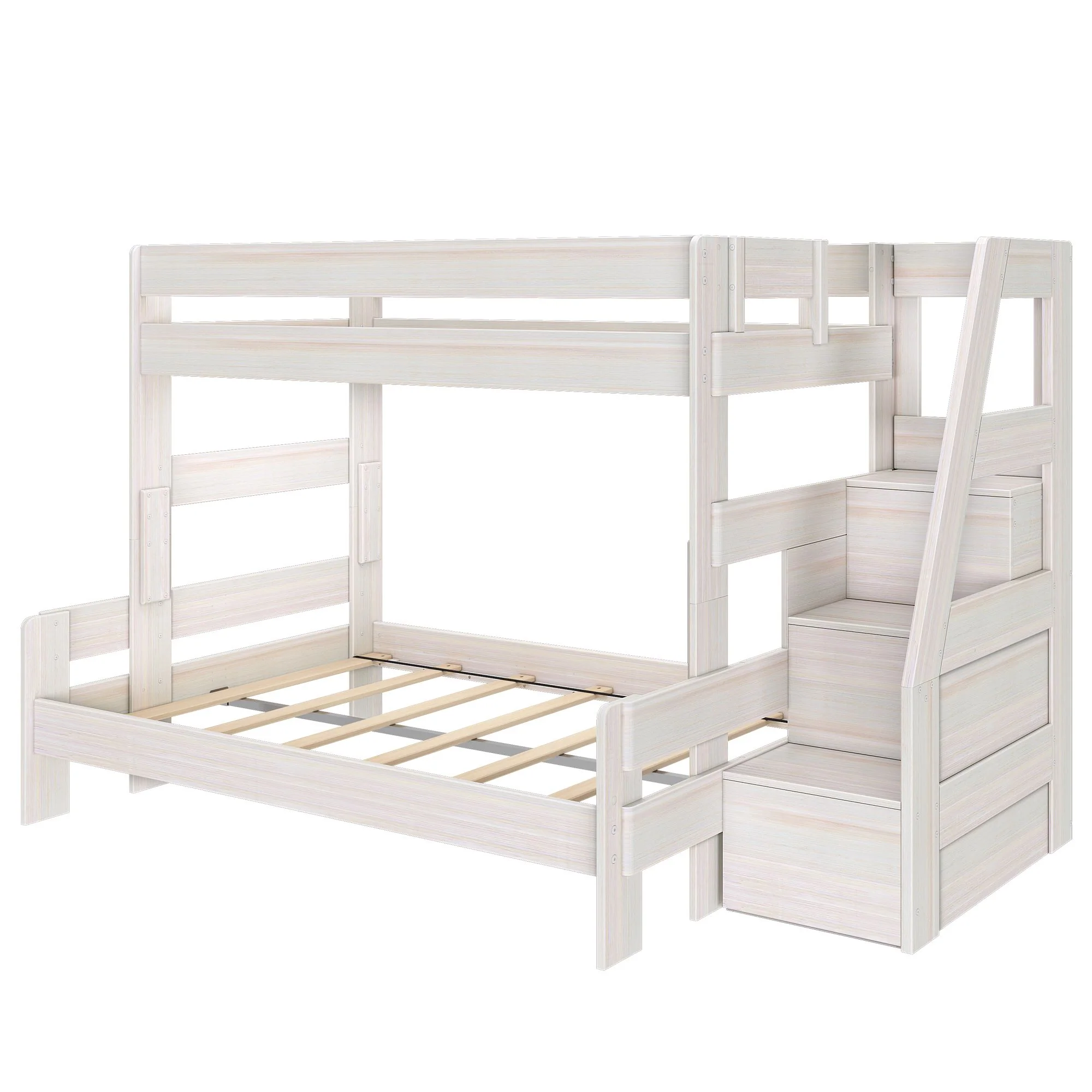 Modern Farmhouse Twin Over Full Bunk Bed With Stairs - Image 25