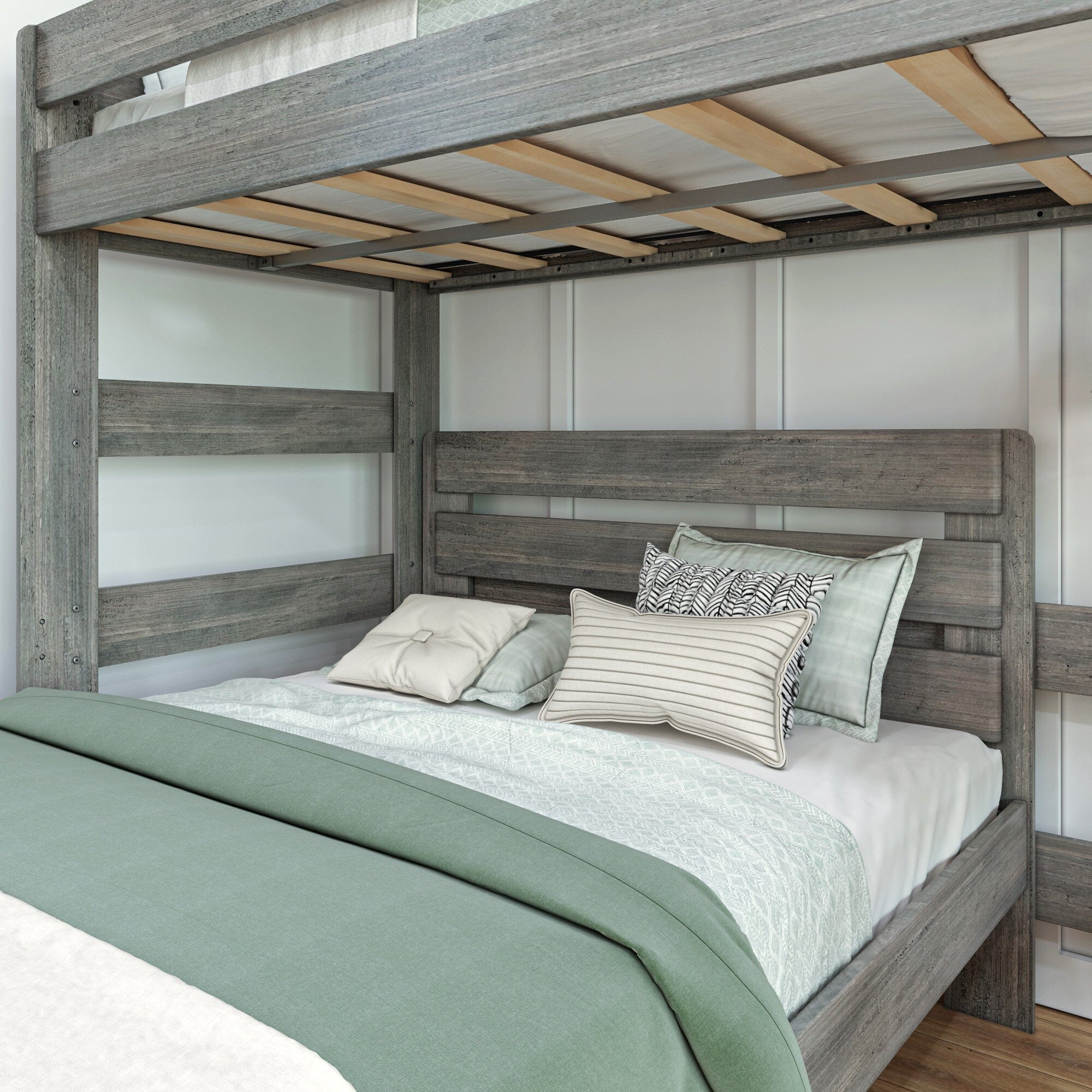 Modern Farmhouse Twin Over Full L-Shaped Bunk Bed - Image 4