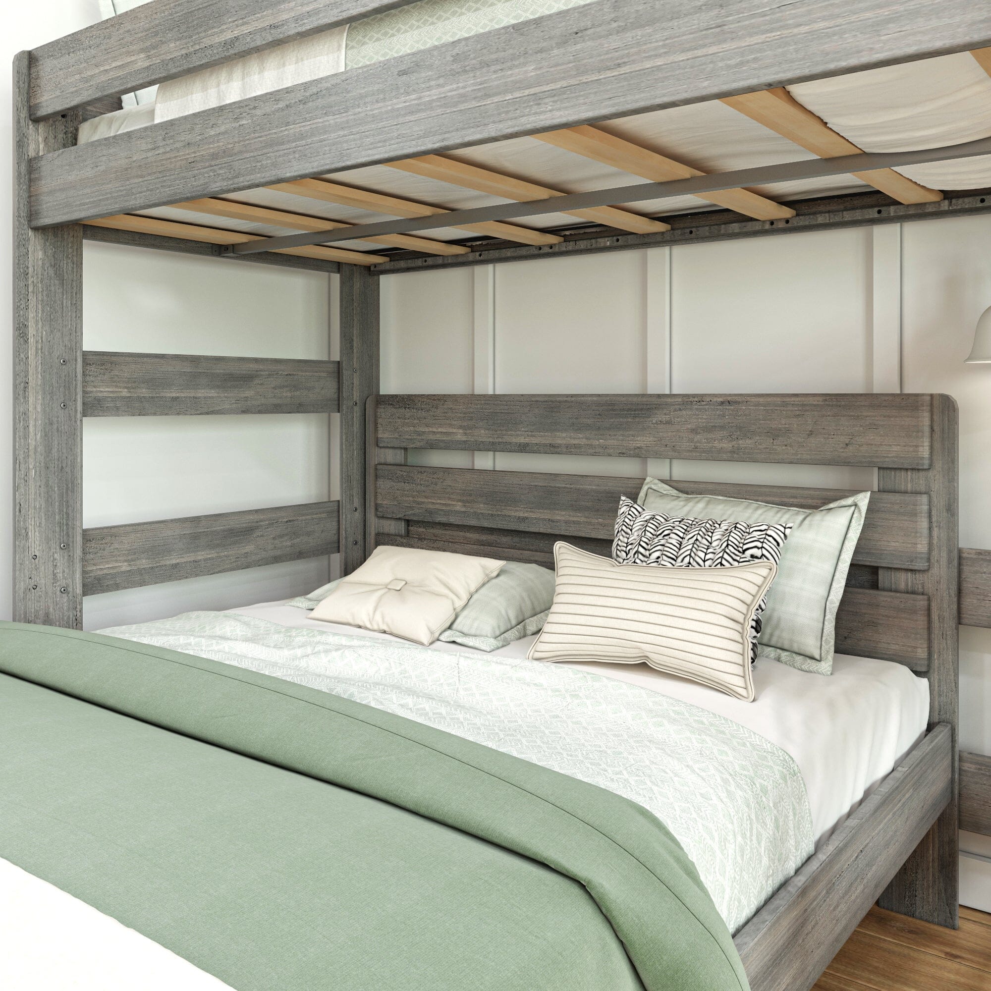 Modern Farmhouse Twin Over Queen L-Shaped Bunk Bed - Image 6