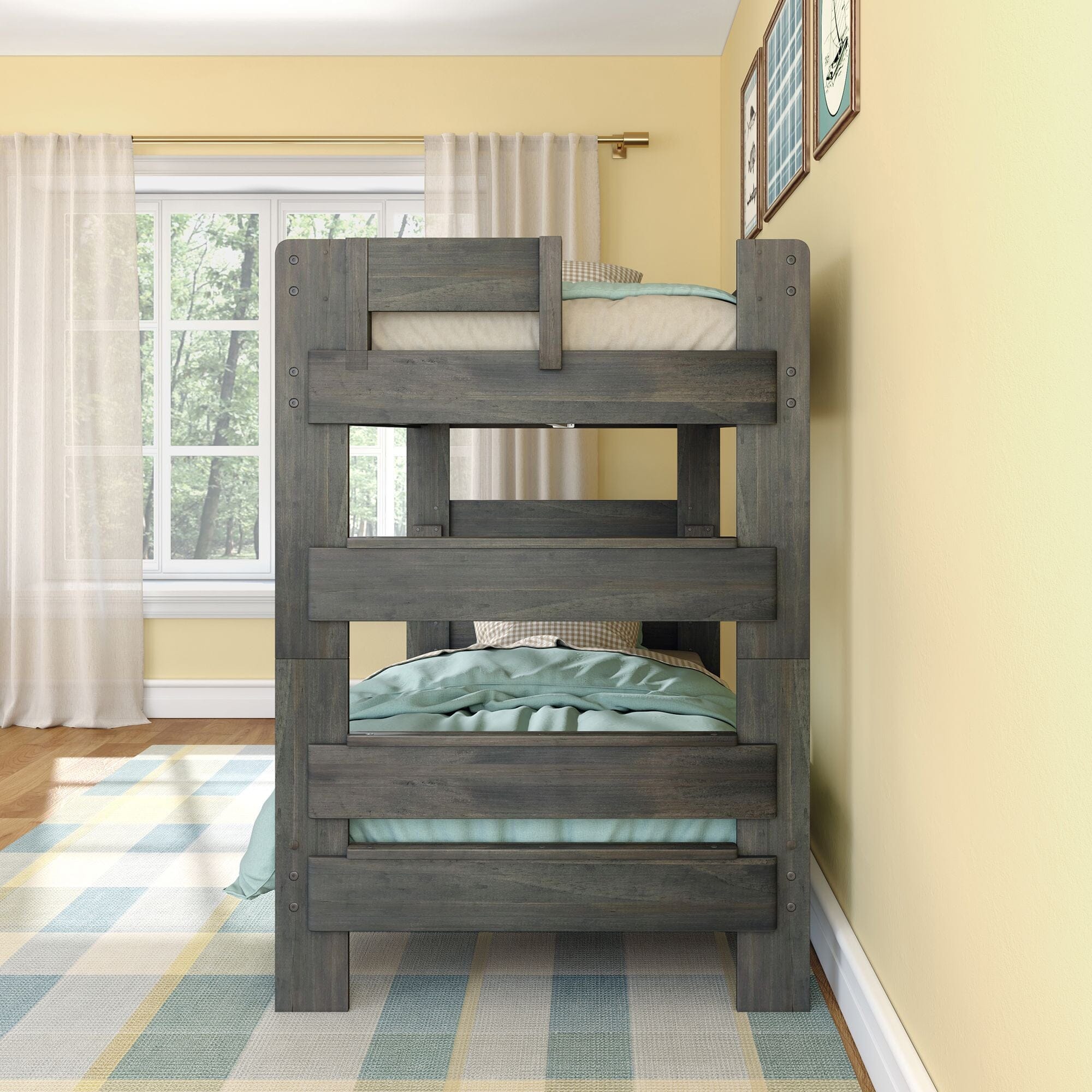 Modern Farmhouse Twin Over Twin Bunk Bed - Image 18
