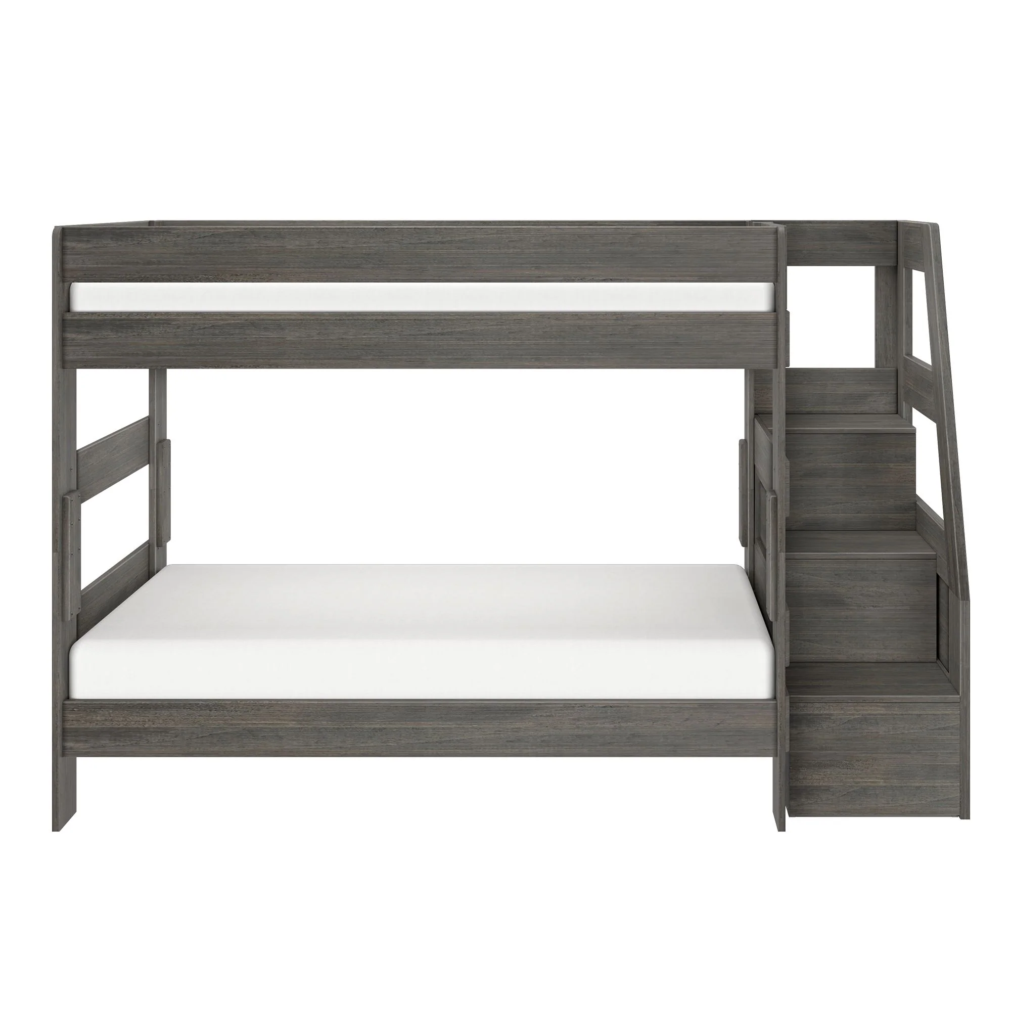 Modern Farmhouse Twin Over Twin Bunk Bed With Stairs - Image 11