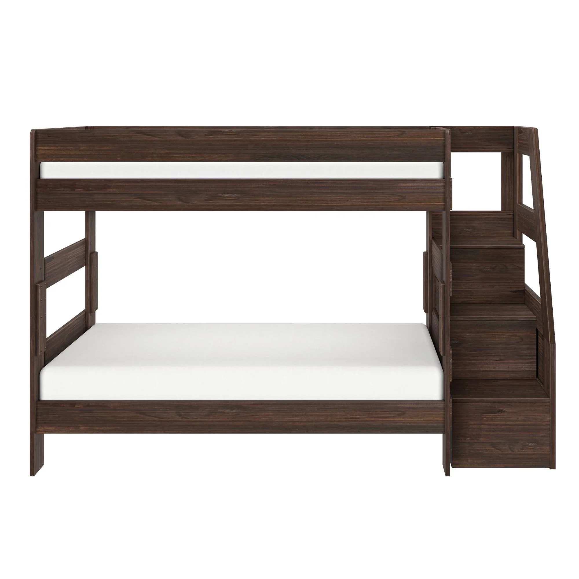 Modern Farmhouse Twin Over Twin Bunk Bed With Stairs - Image 12