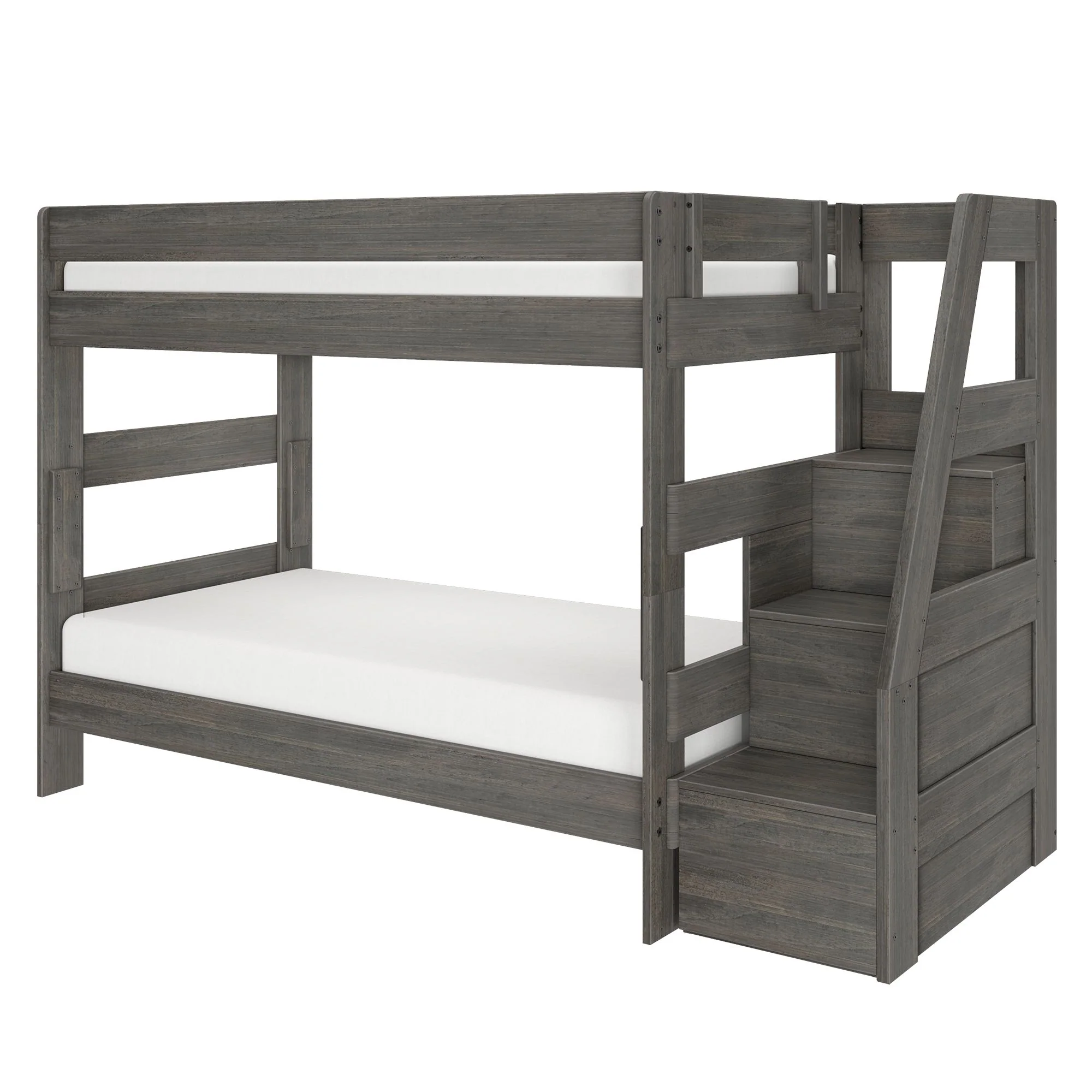 Modern Farmhouse Twin Over Twin Bunk Bed With Stairs - Image 8
