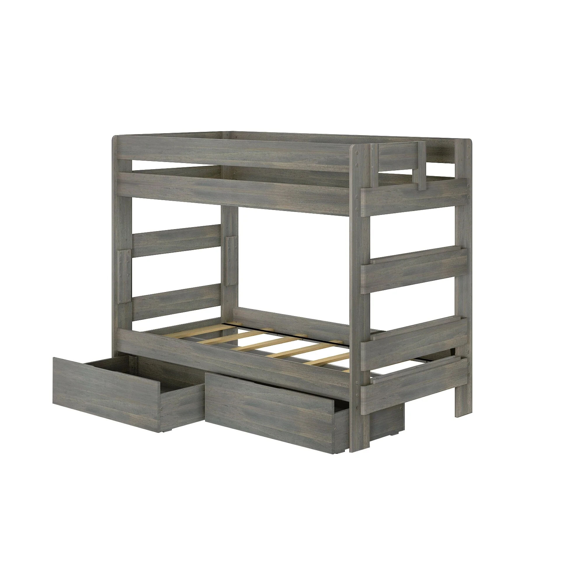 Modern Farmhouse Twin Over Twin Bunk Bed With Storage Drawers - Image 5