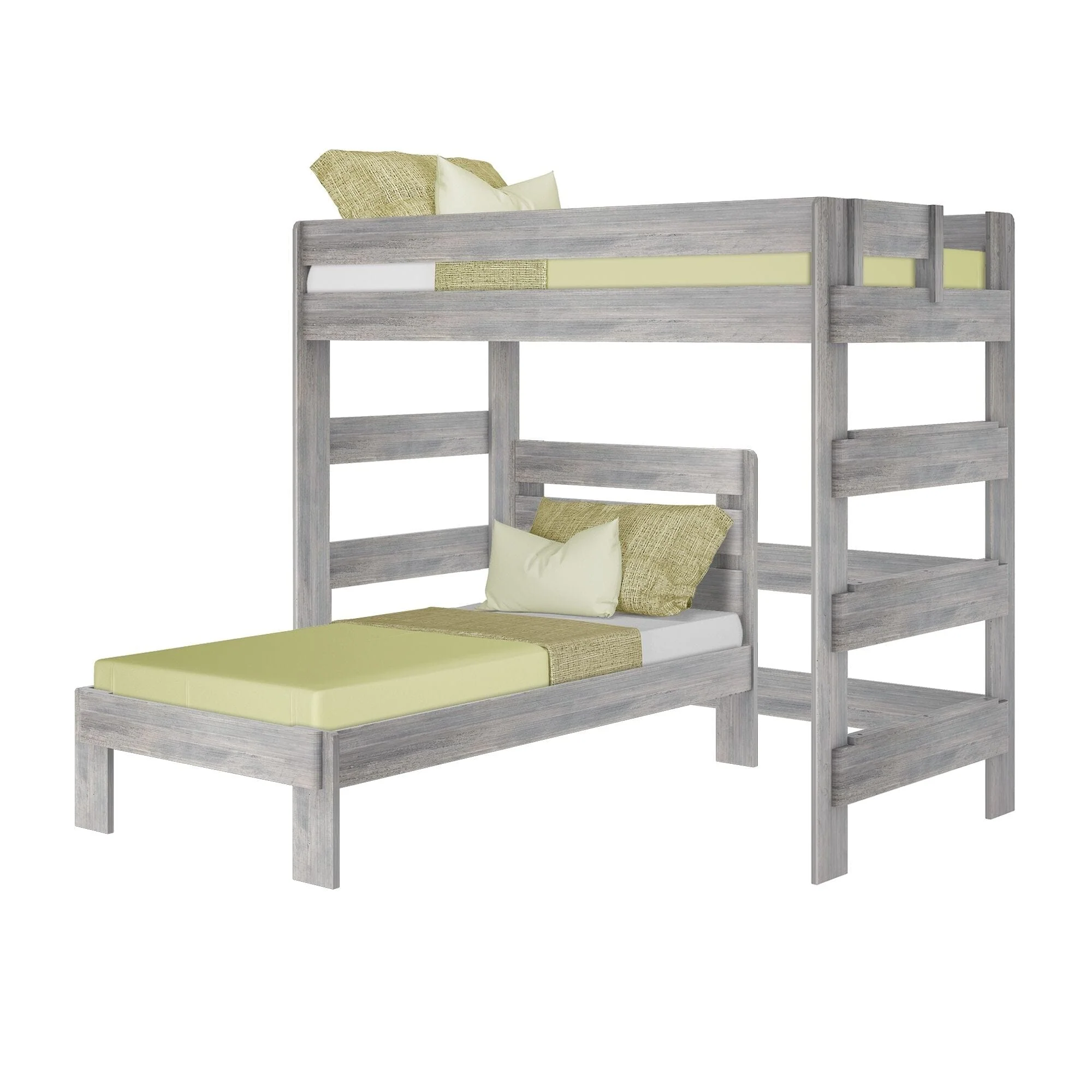 Modern Farmhouse Twin Over Twin L-Shaped Bunk Bed - Image 6