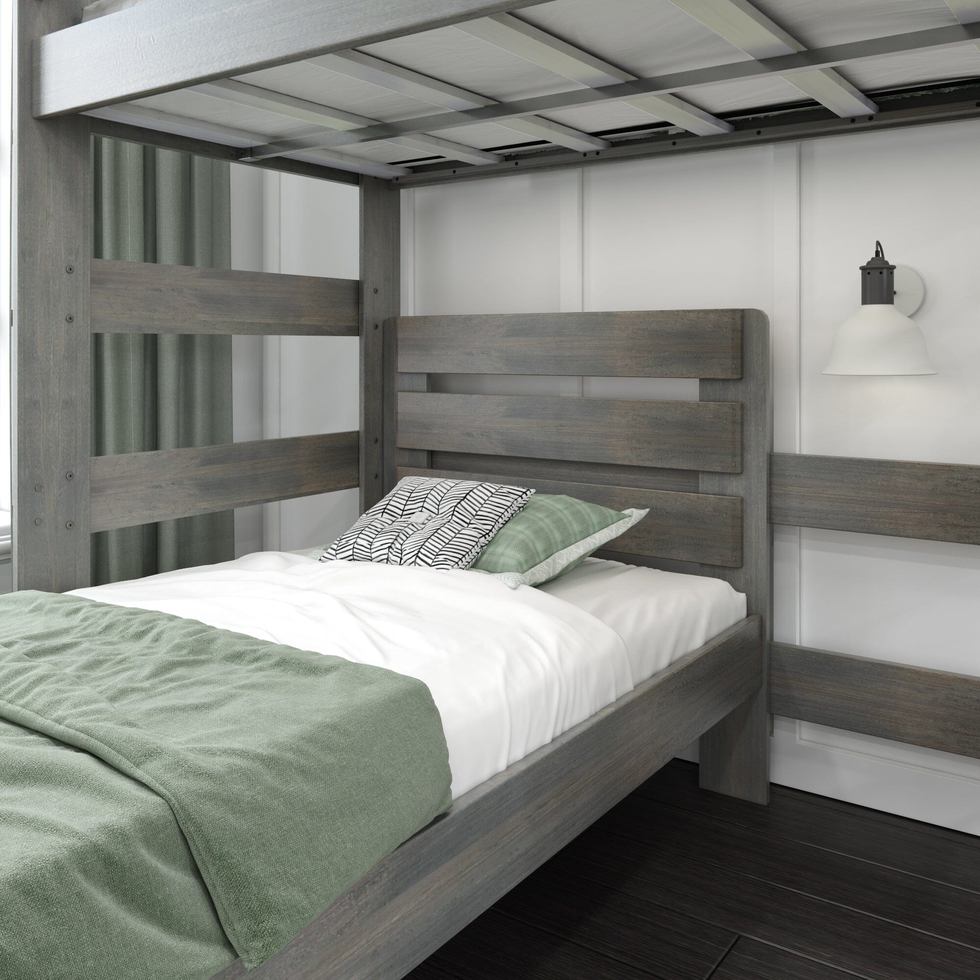 Modern Farmhouse Twin Over Twin L-Shaped Bunk Bed - Image 8