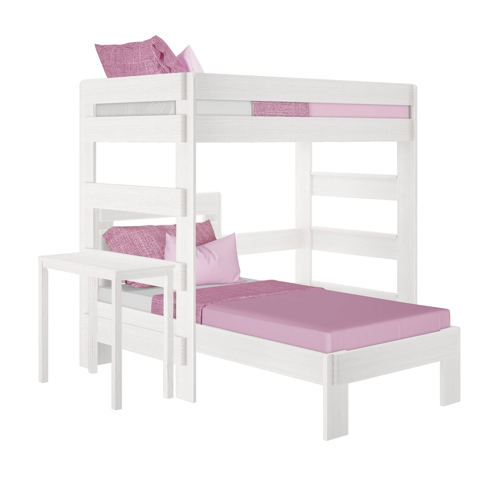 Modern Farmhouse Twin Over Twin L-Shaped Bunk Bed With Desk - Image 5