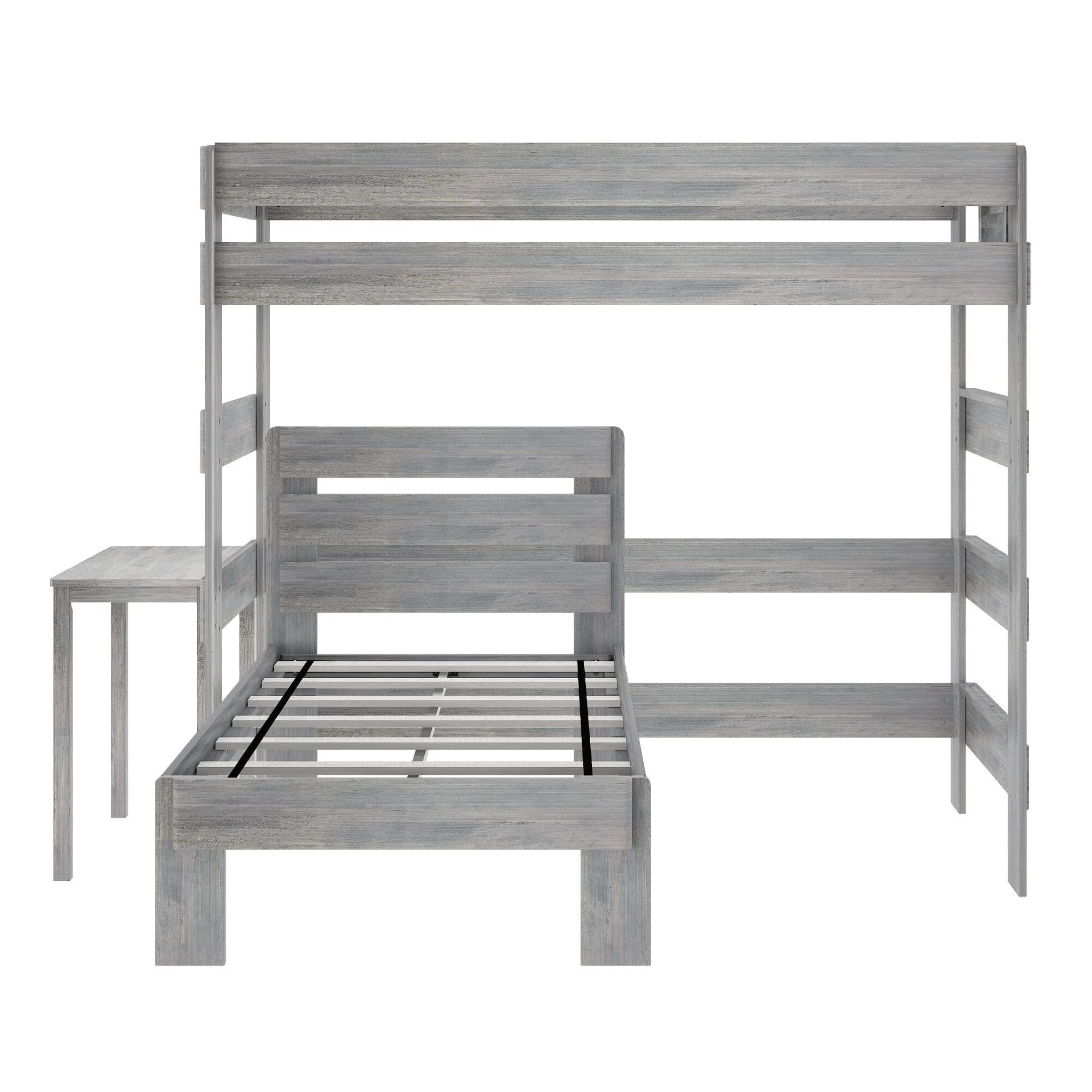 Modern Farmhouse Twin Over Twin L-Shaped Bunk Bed With Desk - Image 8