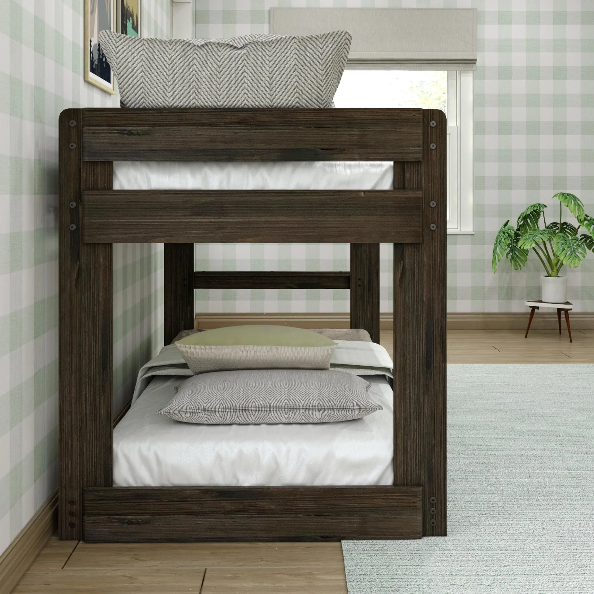Modern Farmhouse Twin Over Twin Low Bunk Bed - Image 12