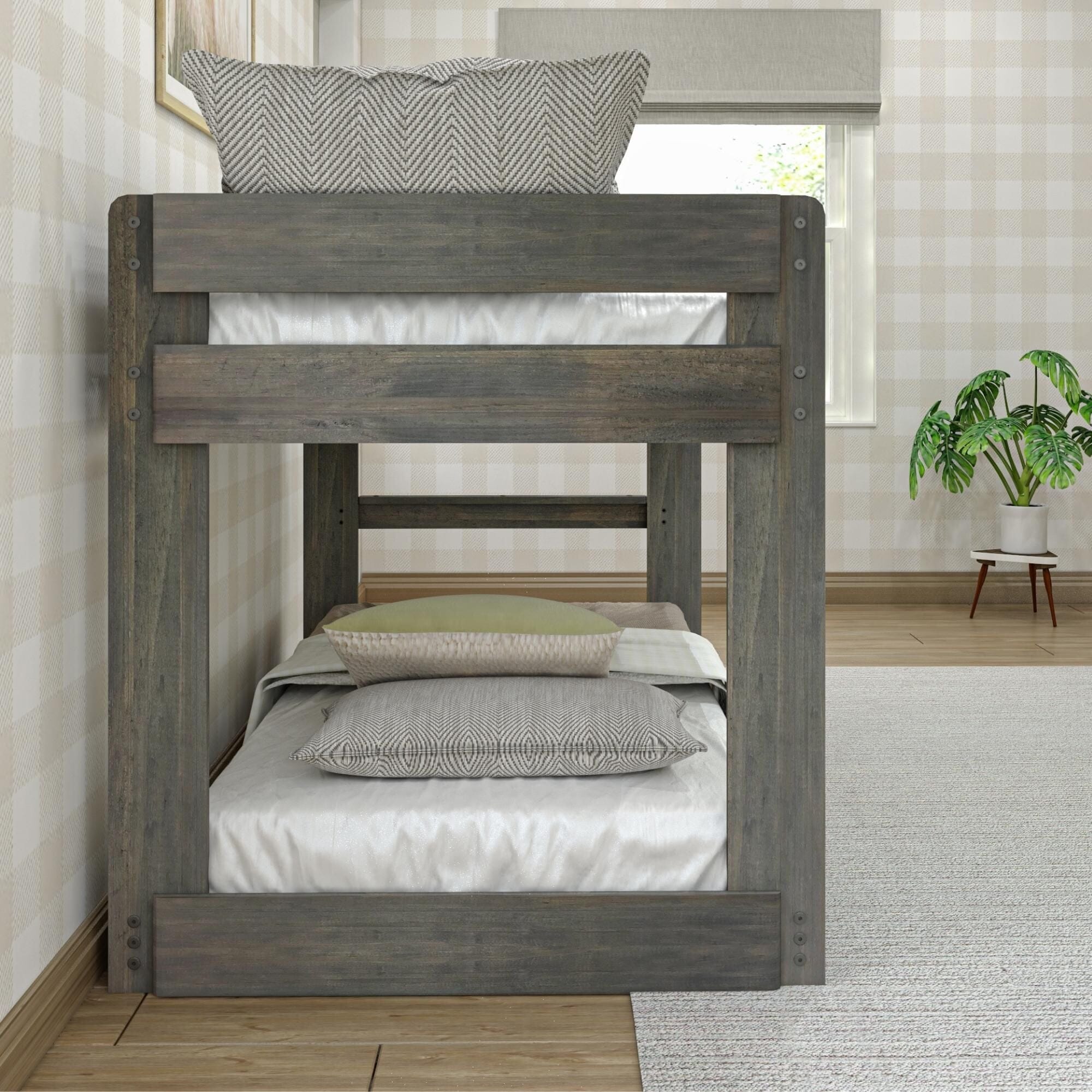 Modern Farmhouse Twin Over Twin Low Bunk Bed - Image 15
