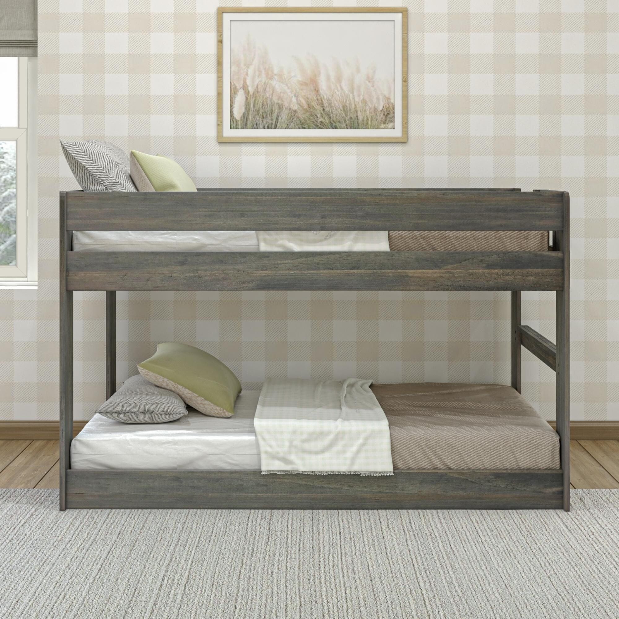 Modern Farmhouse Twin Over Twin Low Bunk Bed - Image 6