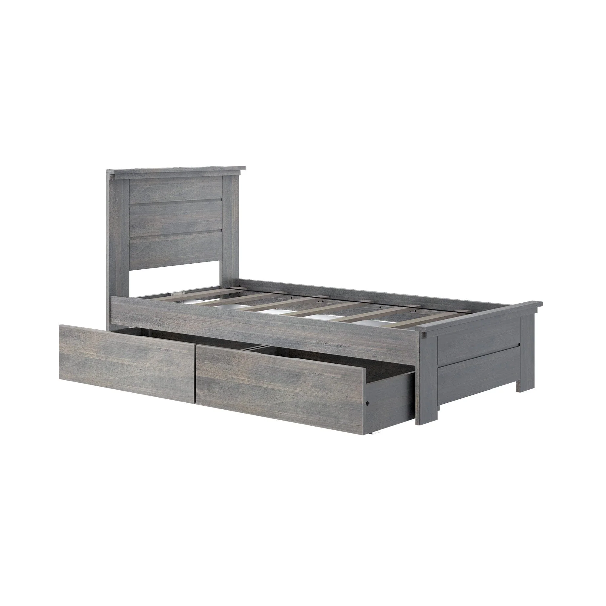 Modern Farmhouse Twin Panel Bed With Storage Drawers - Image 4