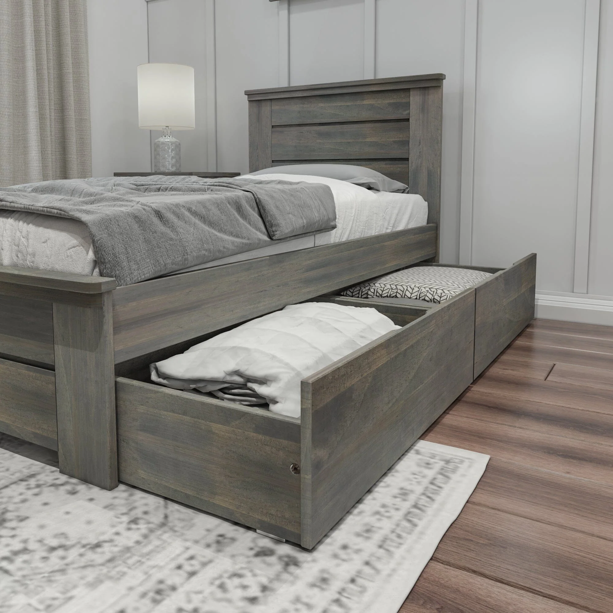 Modern Farmhouse Twin Panel Bed With Storage Drawers - Image 8